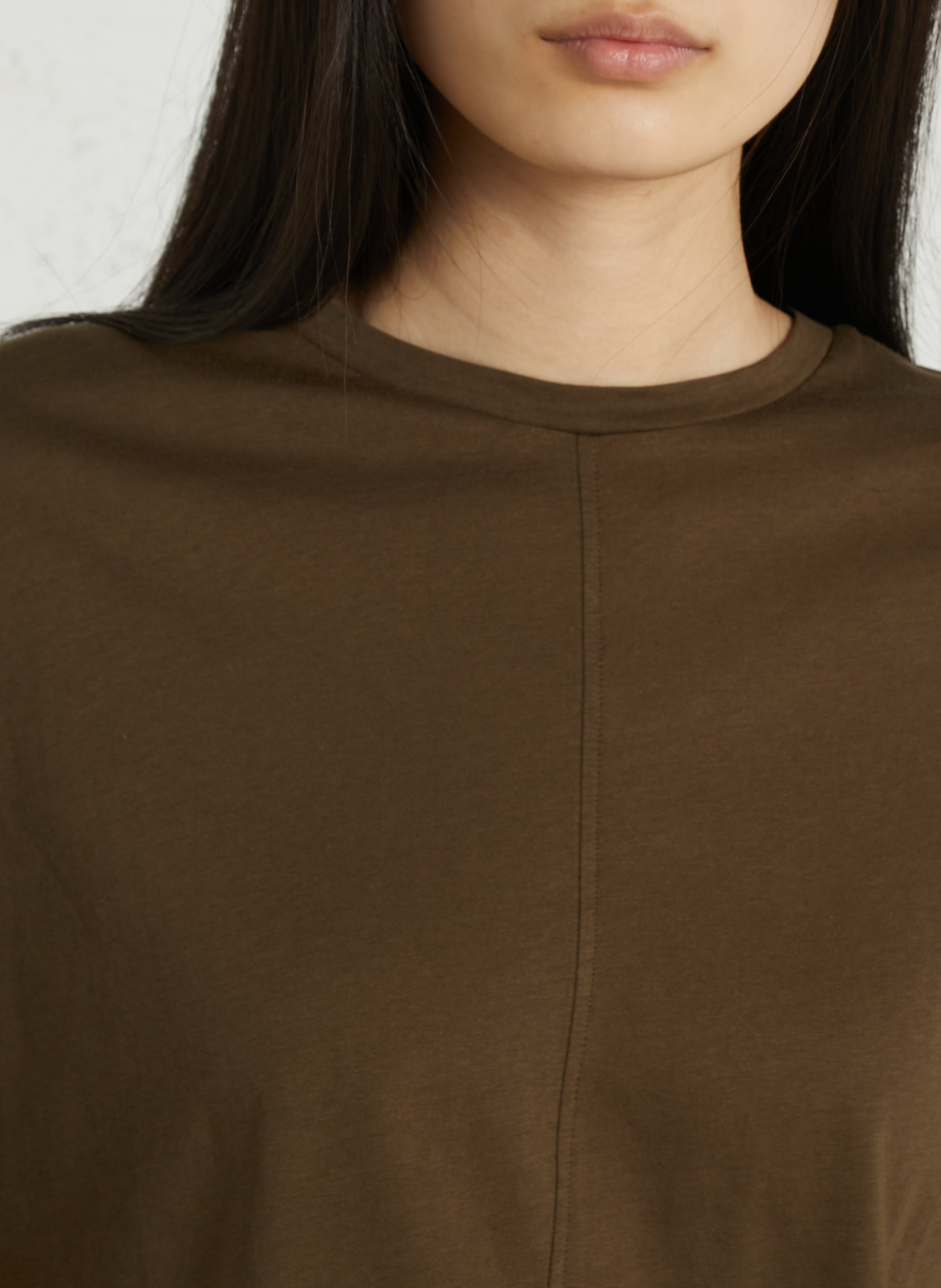 Tee-shirt ample col rond en coton bio helsinki SOEUR Kaki