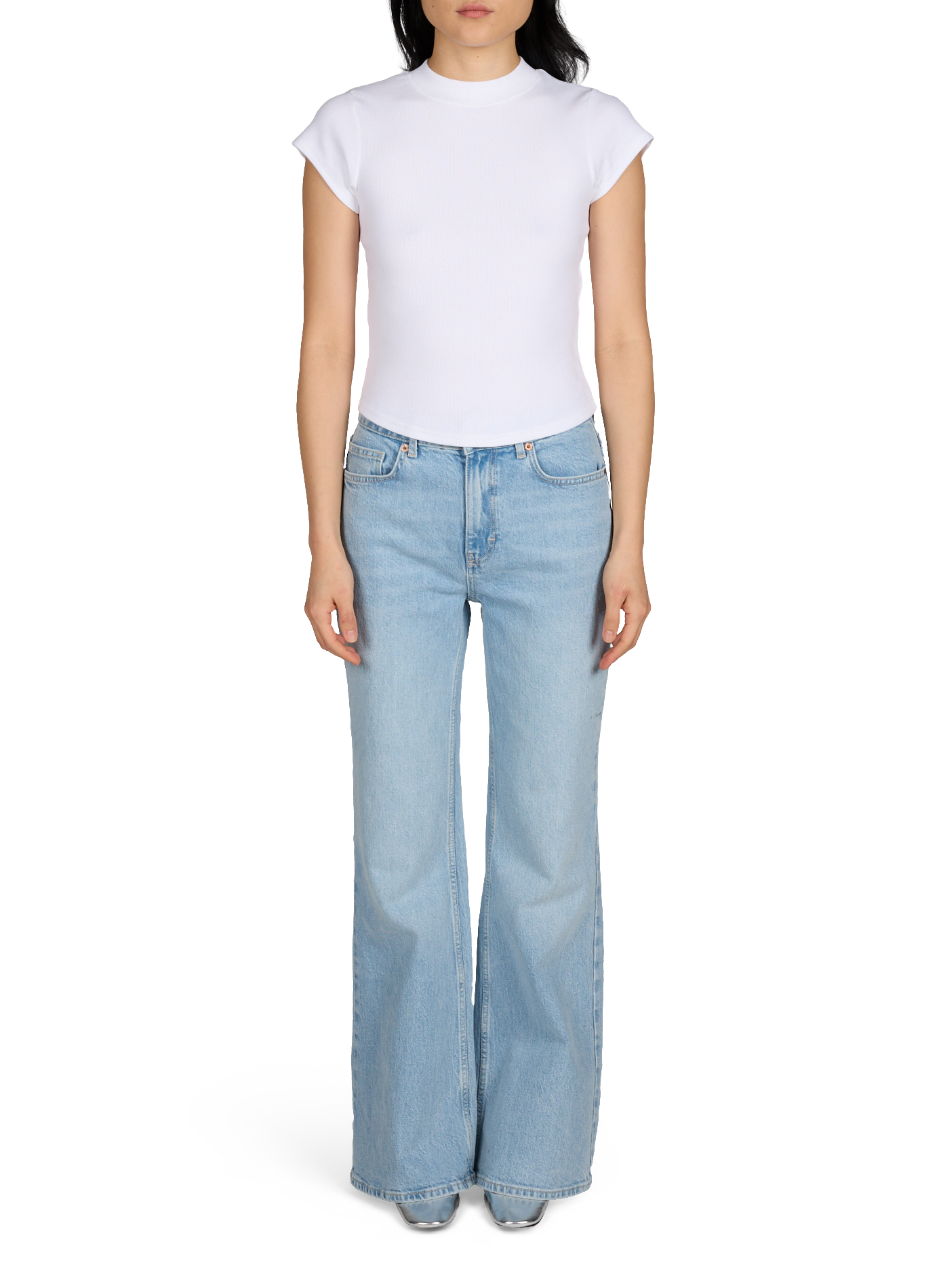 Straight leg jeans Tsmarie in cotton TOPSHOP Beige