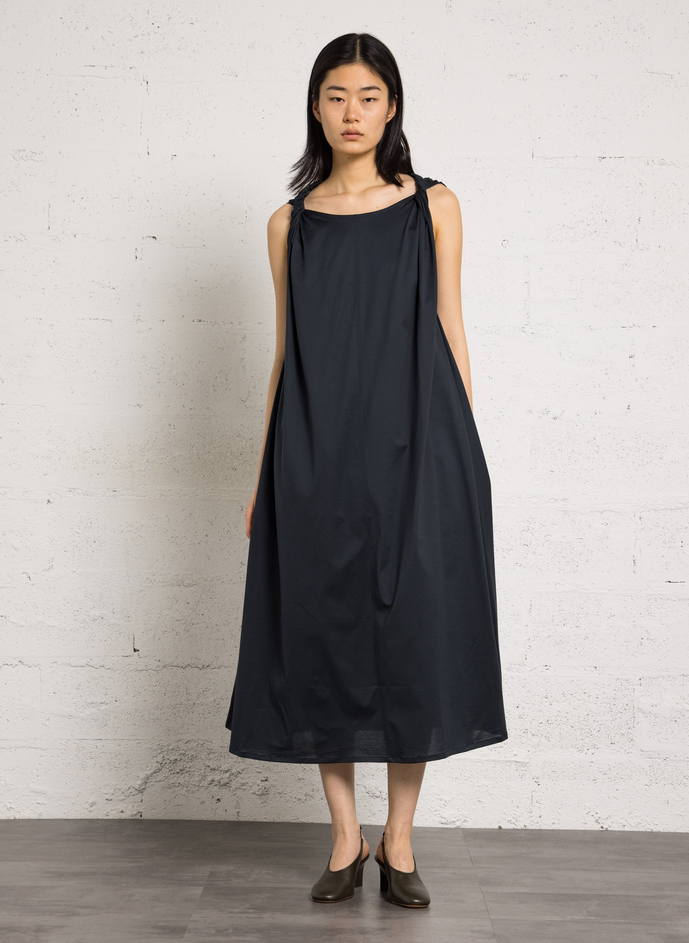 Robe longue col rond en coton bio debby SOEUR Bleu