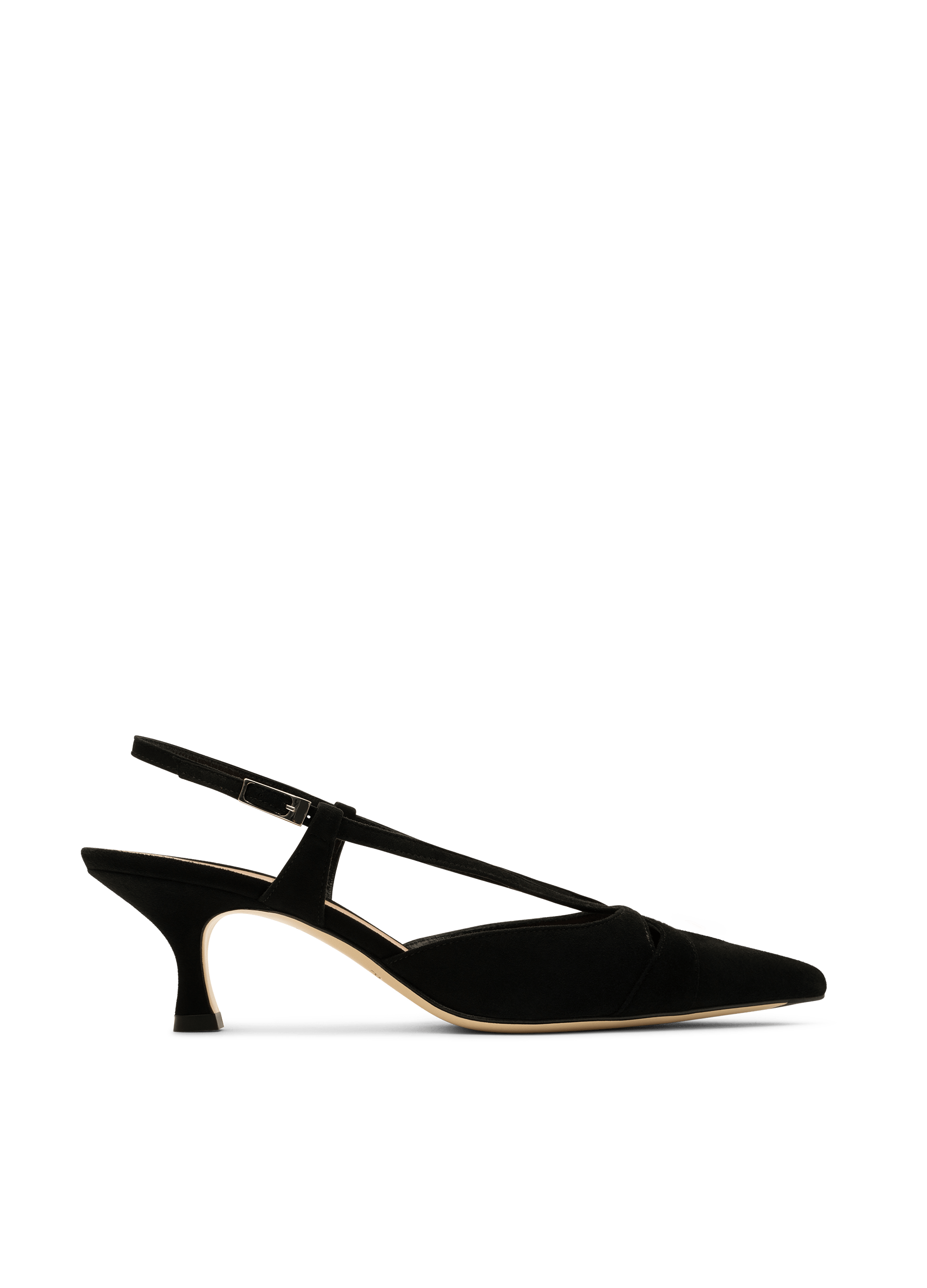 Sling back gemma en chevre velours PARALLELE Noir