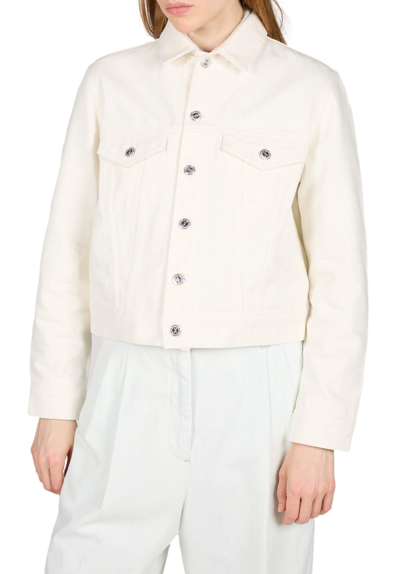 Dion straight cotton denim jacket A.P.C. White