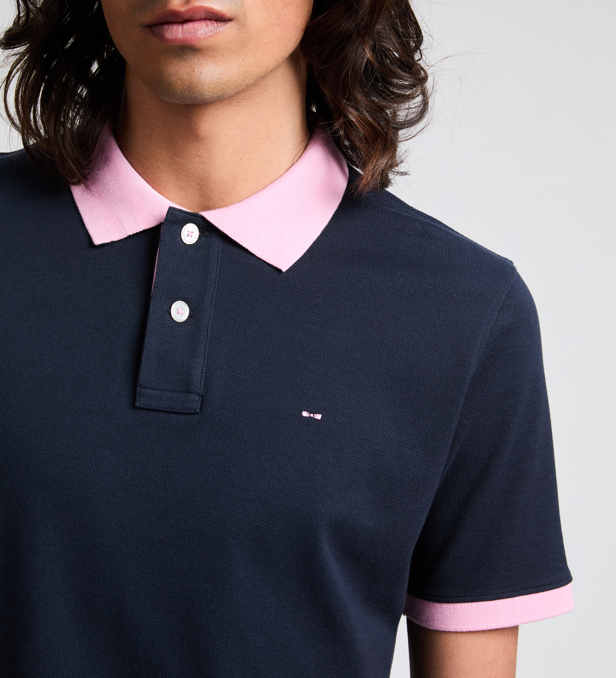 Short sleeve cotton polo shirt EDEN PARK Blue