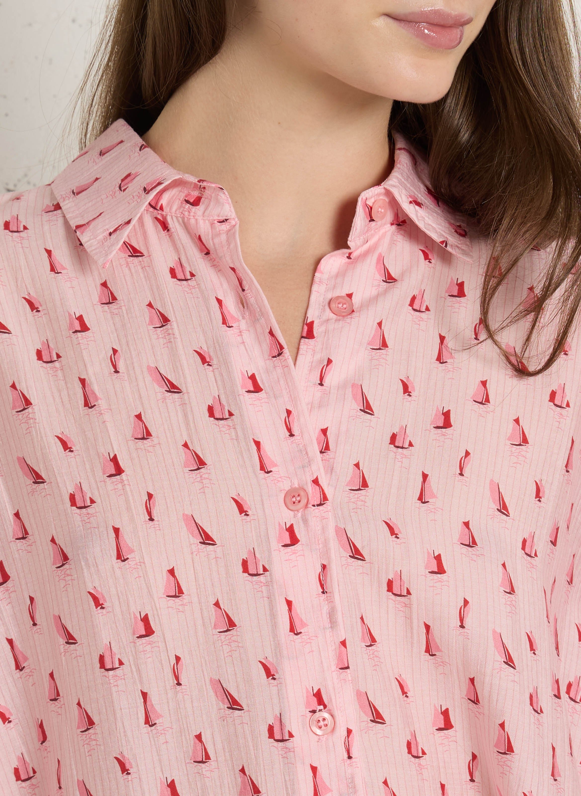 Chemise ample à rayures zivow AMERICAN VINTAGE Rose