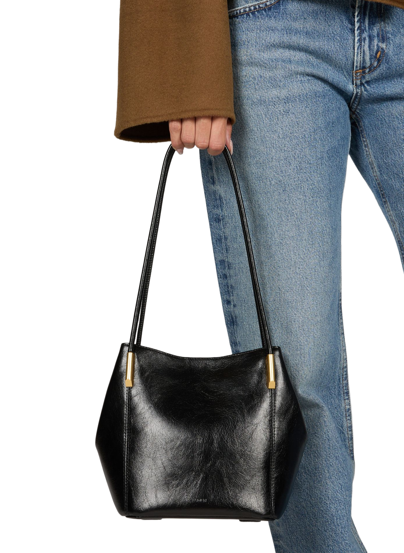 Leather baguette bag ATELIER DE LUMEN Black