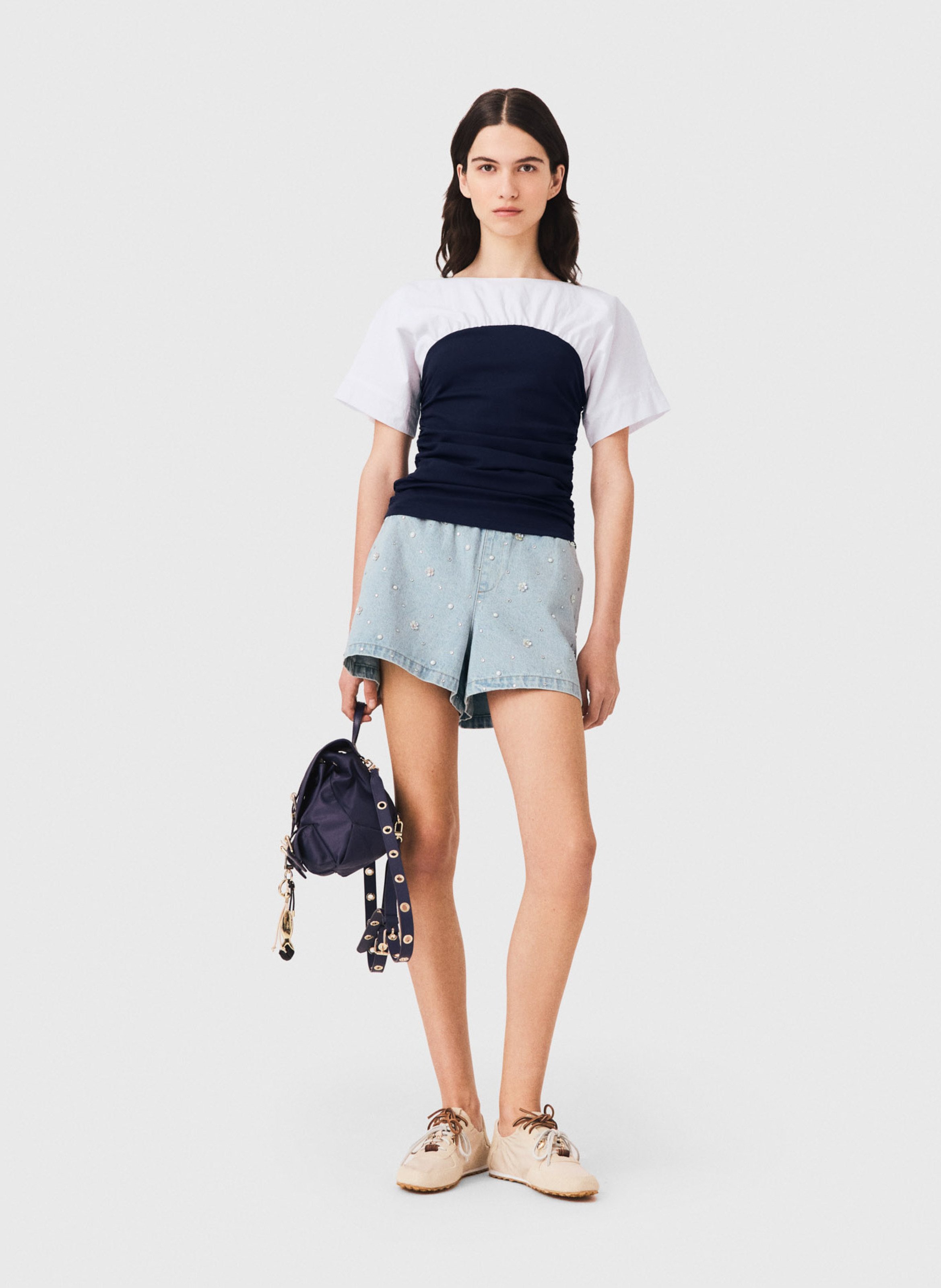 Top ajusté en coton MAJE Blanc