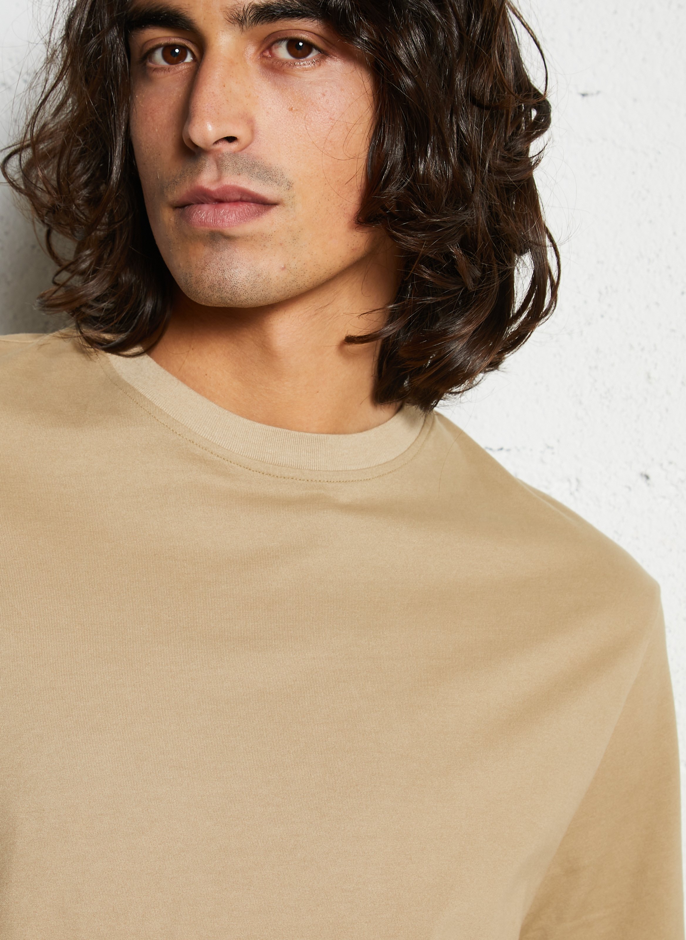 Tee-shirt droit col rond en coton IKKS Beige