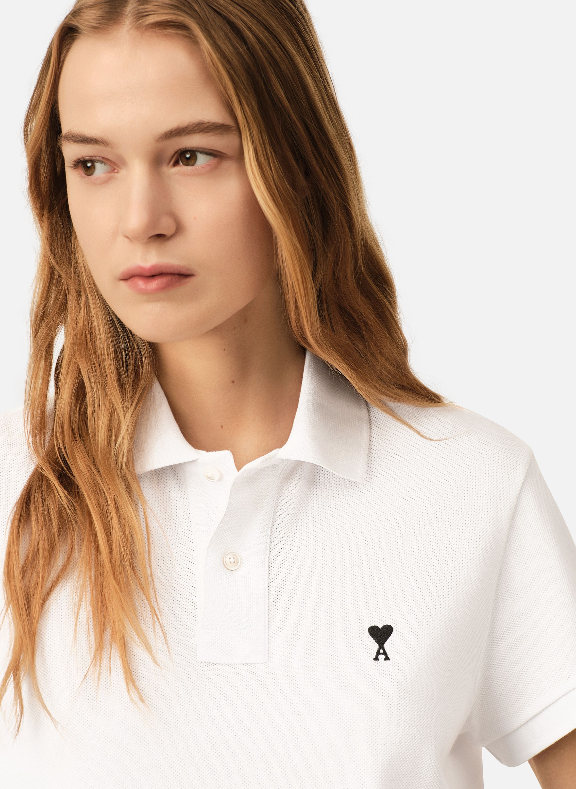 Polo en coton ami de coeur AMI PARIS Blanc