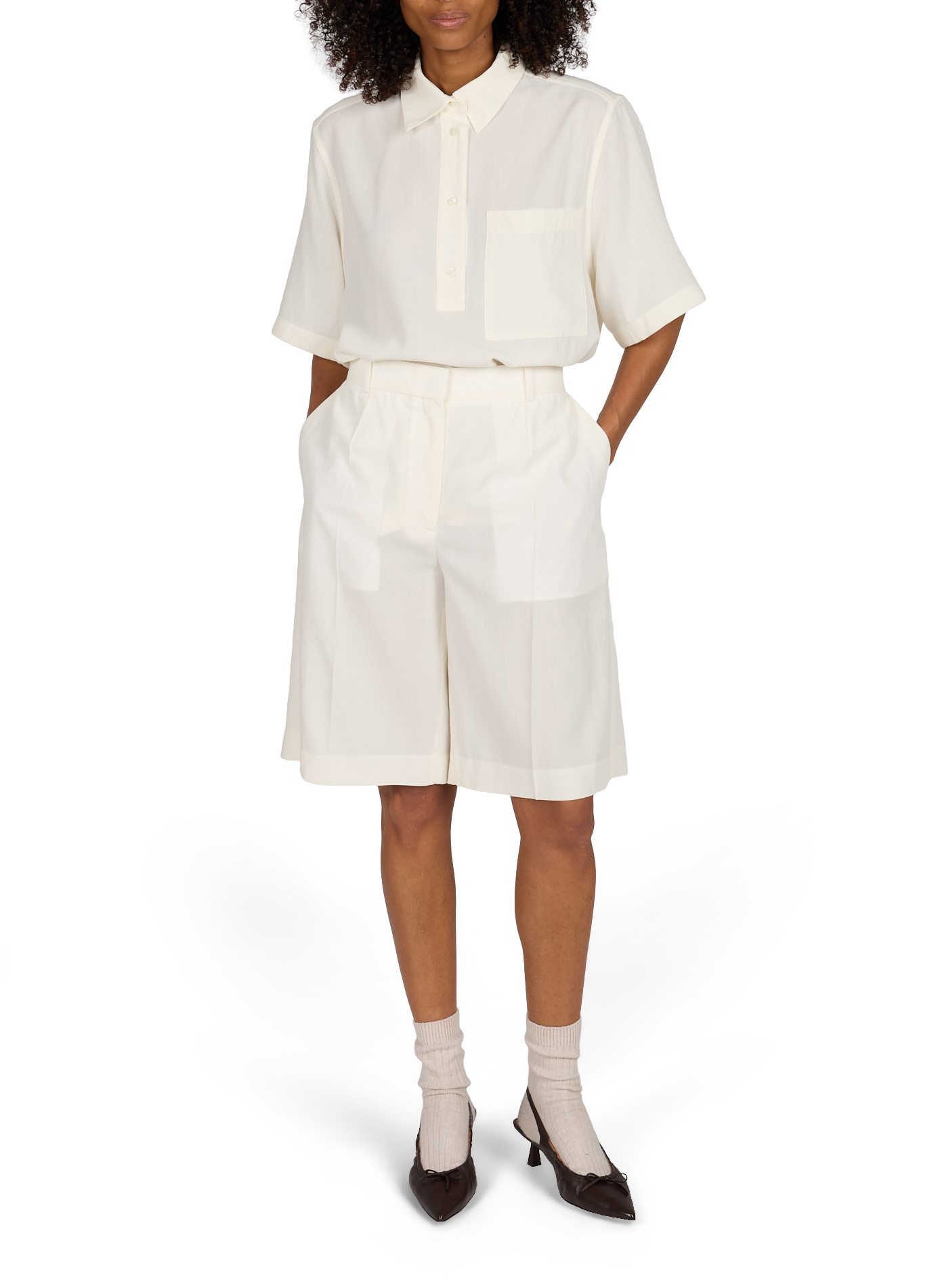 Kurze hohe Taille TOTEME Beige