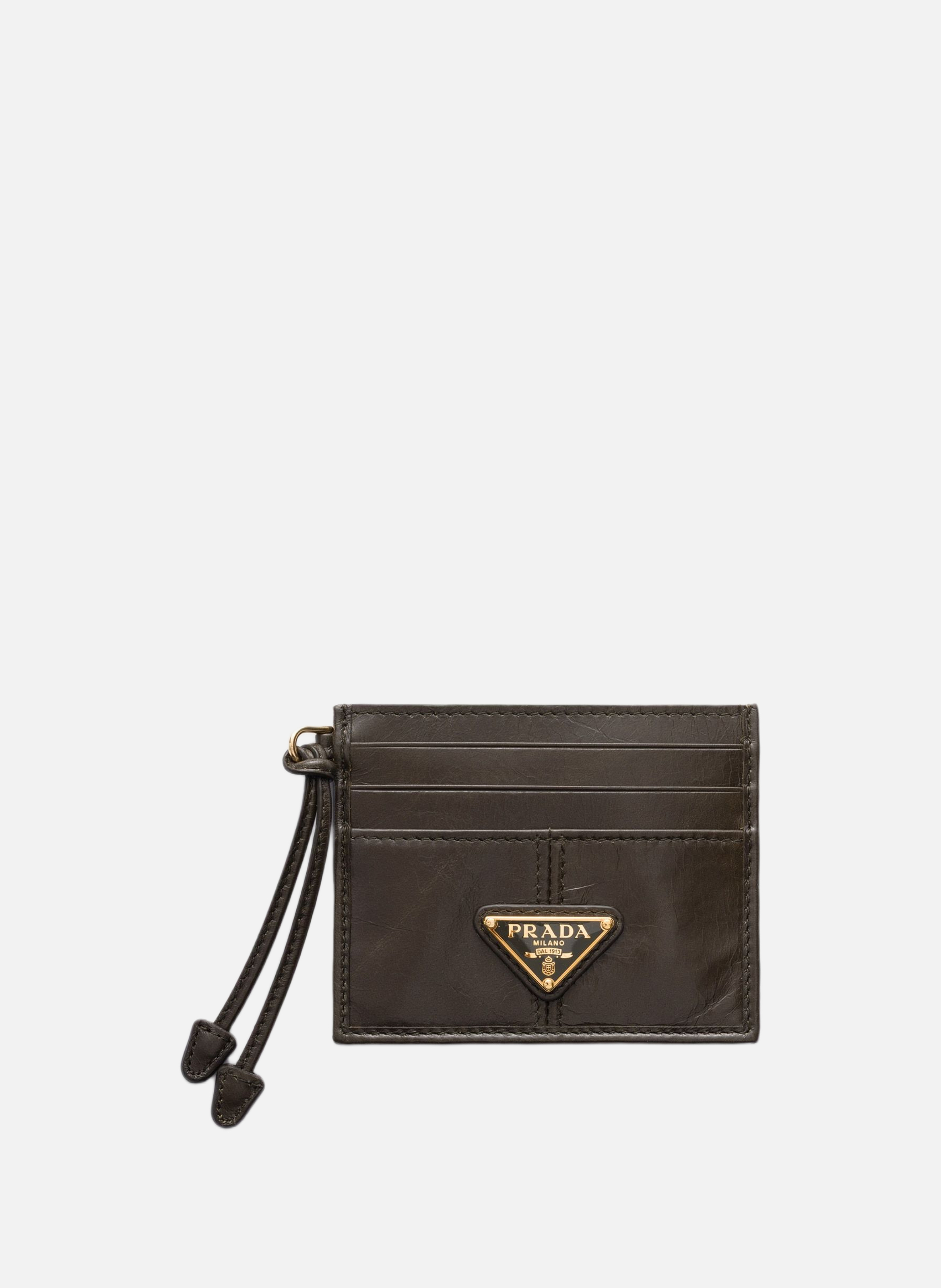 Porte-cartes en cuir PRADA Vert