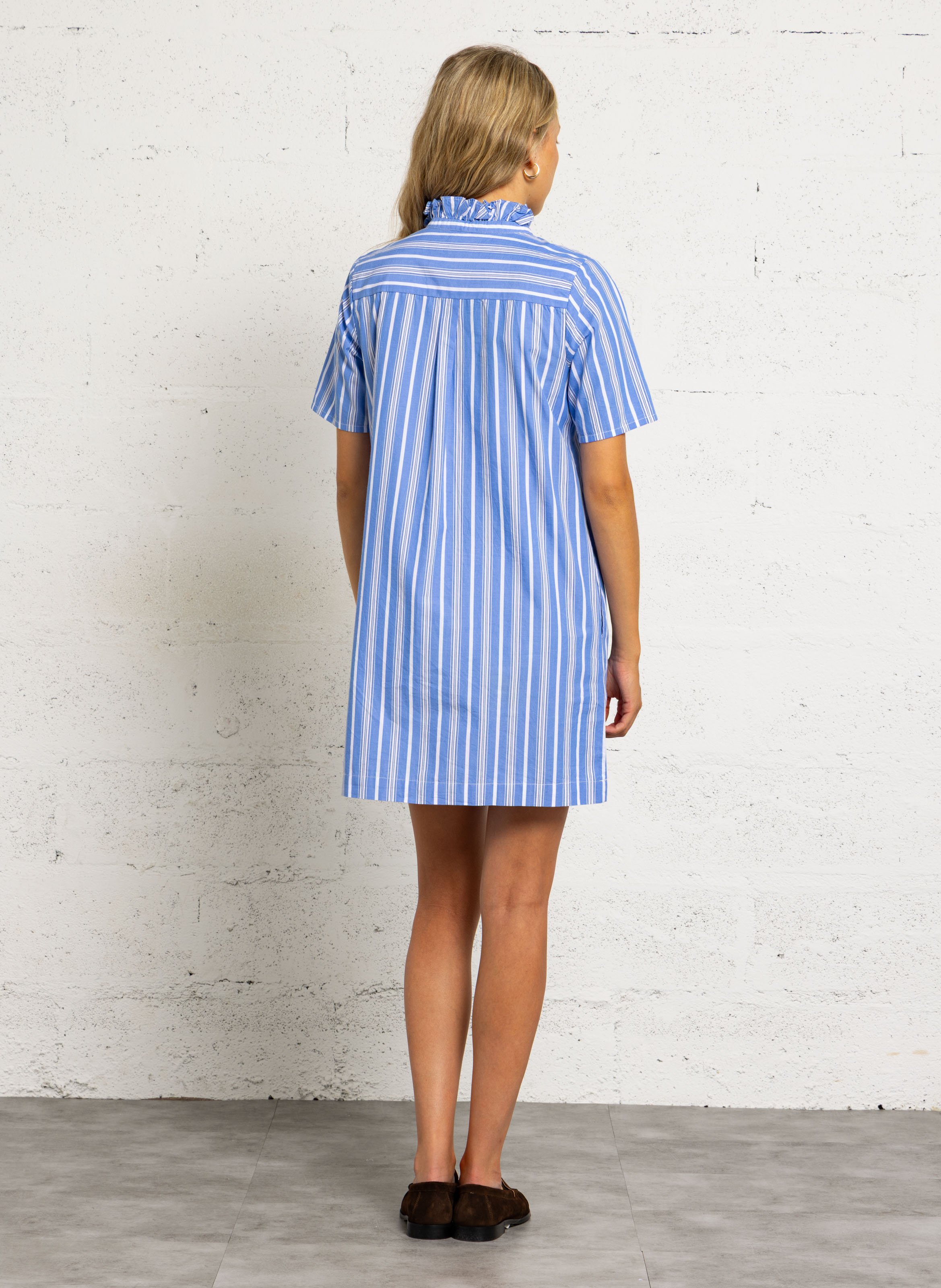 Robe courte boutonnée à rayures blake MAISON 123 Bleu