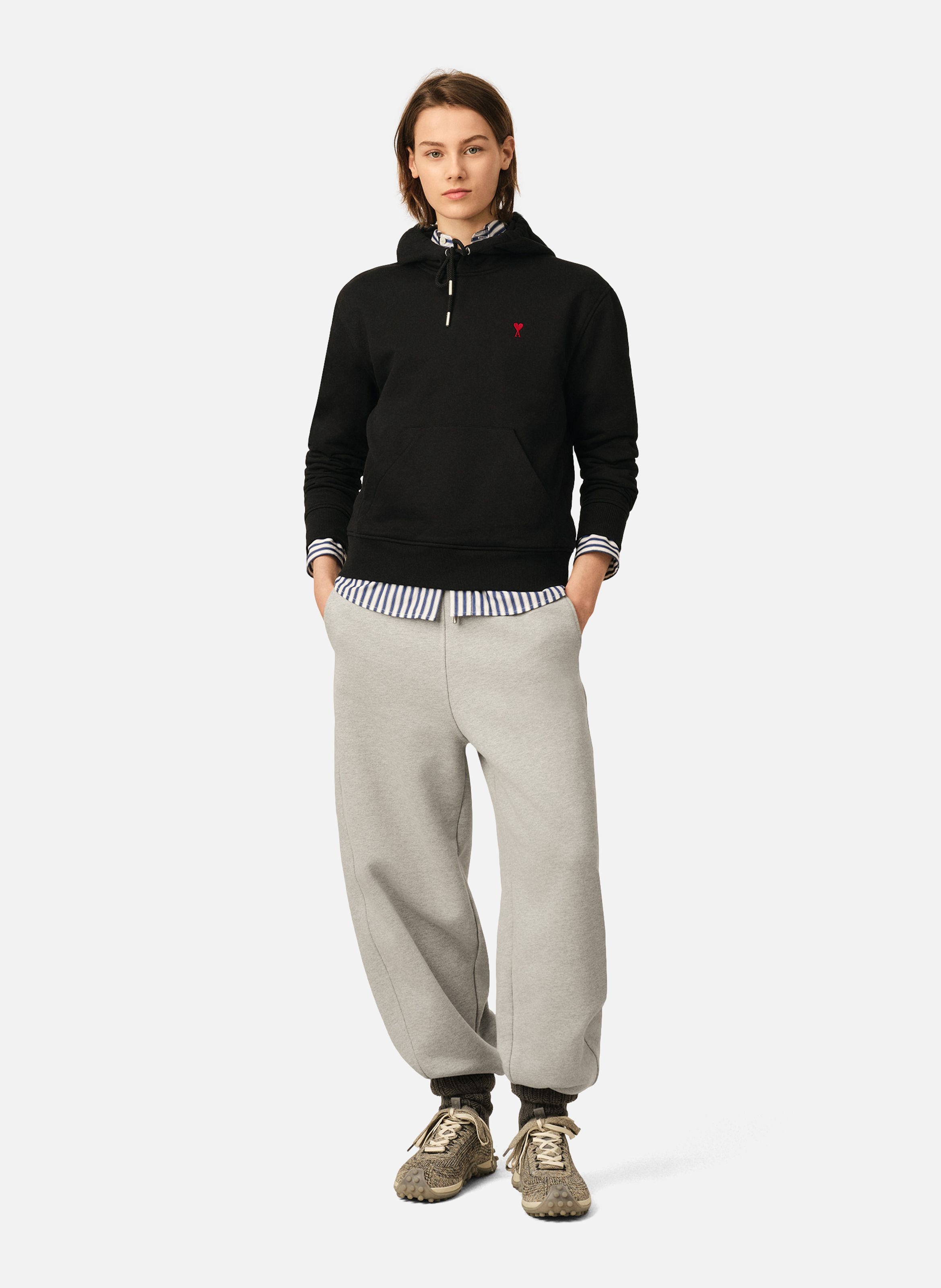 Hoodie ami de coeur rouge unisexe AMI PARIS Noir