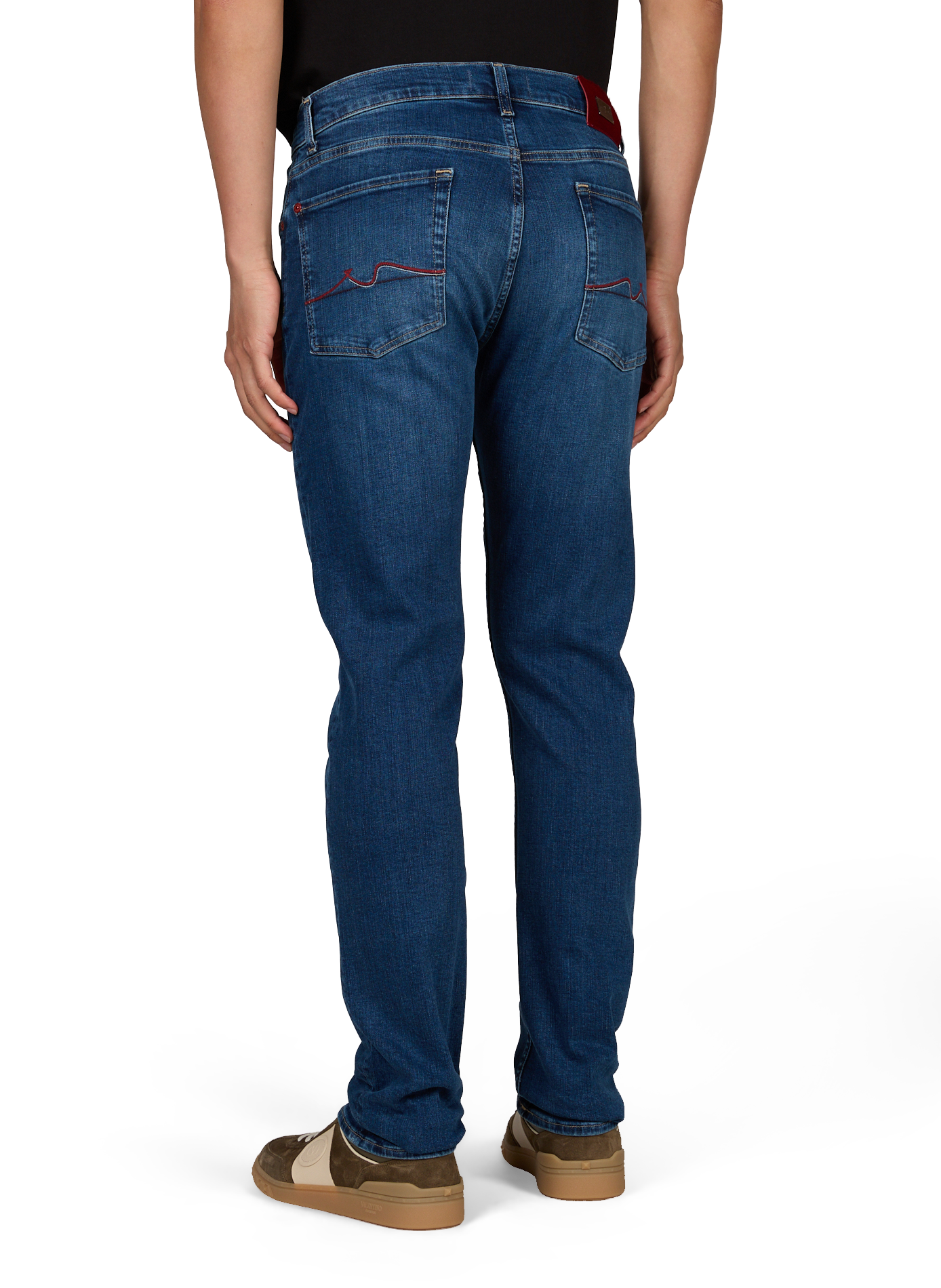 Slim fit washed denim jeans in blended cotton 7 FOR ALL MANKIND Blue