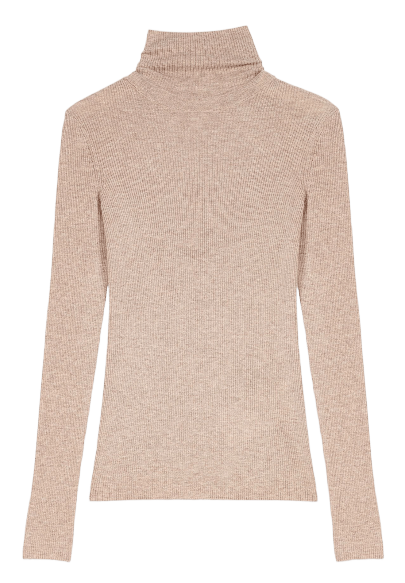 Pull moulant en laine et soie MAJE Beige