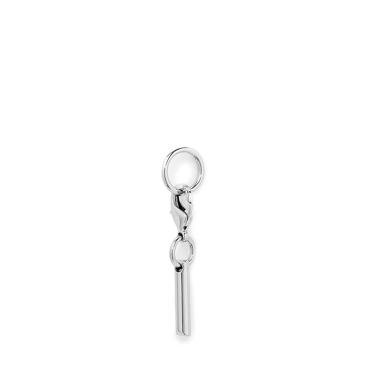 Pendentif en métal argenté de la marque lancel en forme de lettre i. LANCEL Argent