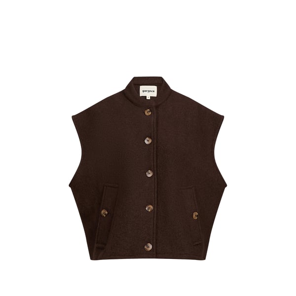Veste droite sans manches en laine Veste droite sans manches en laine