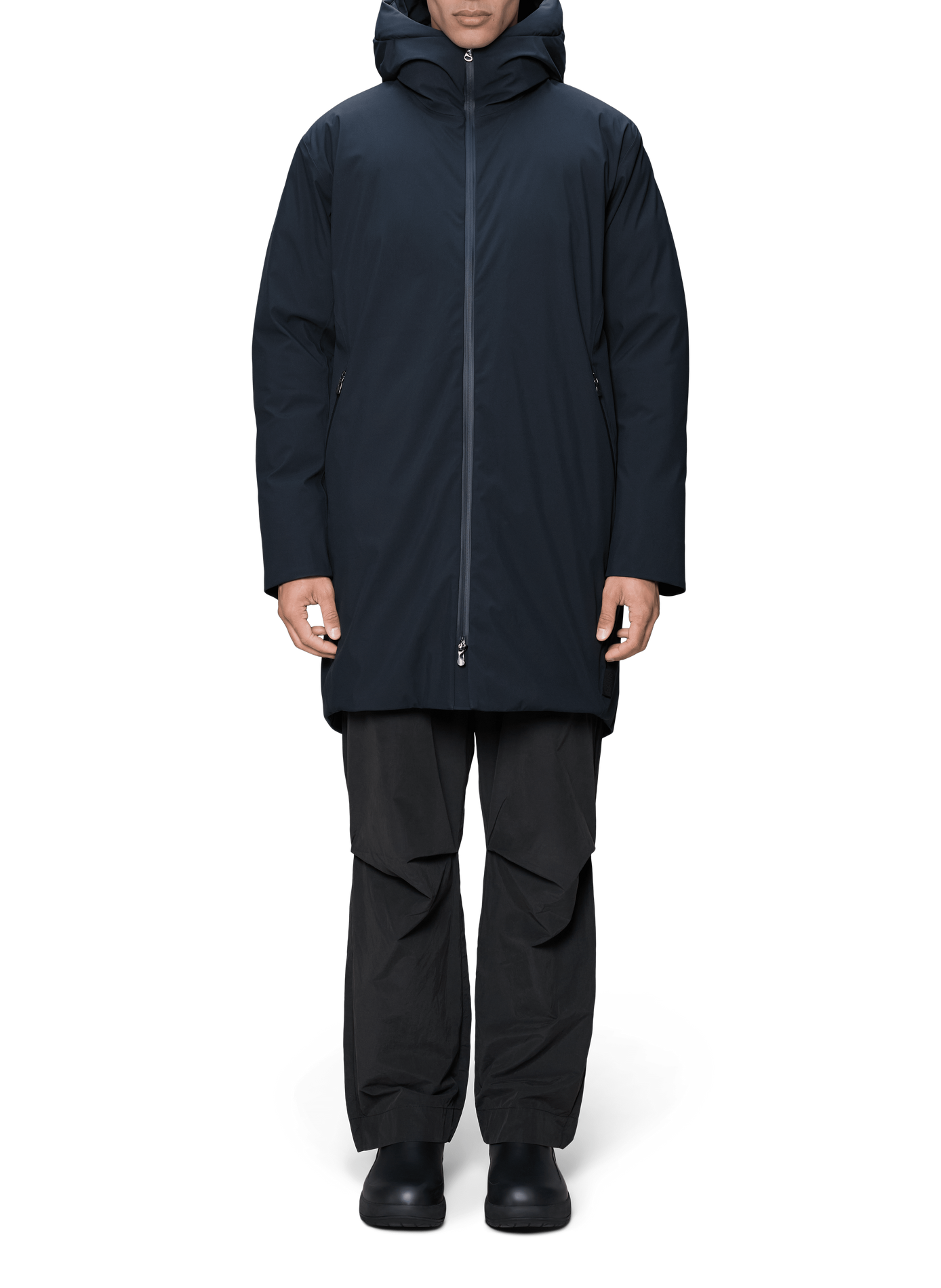 Sarna Long straight hooded parka RAINS Blue