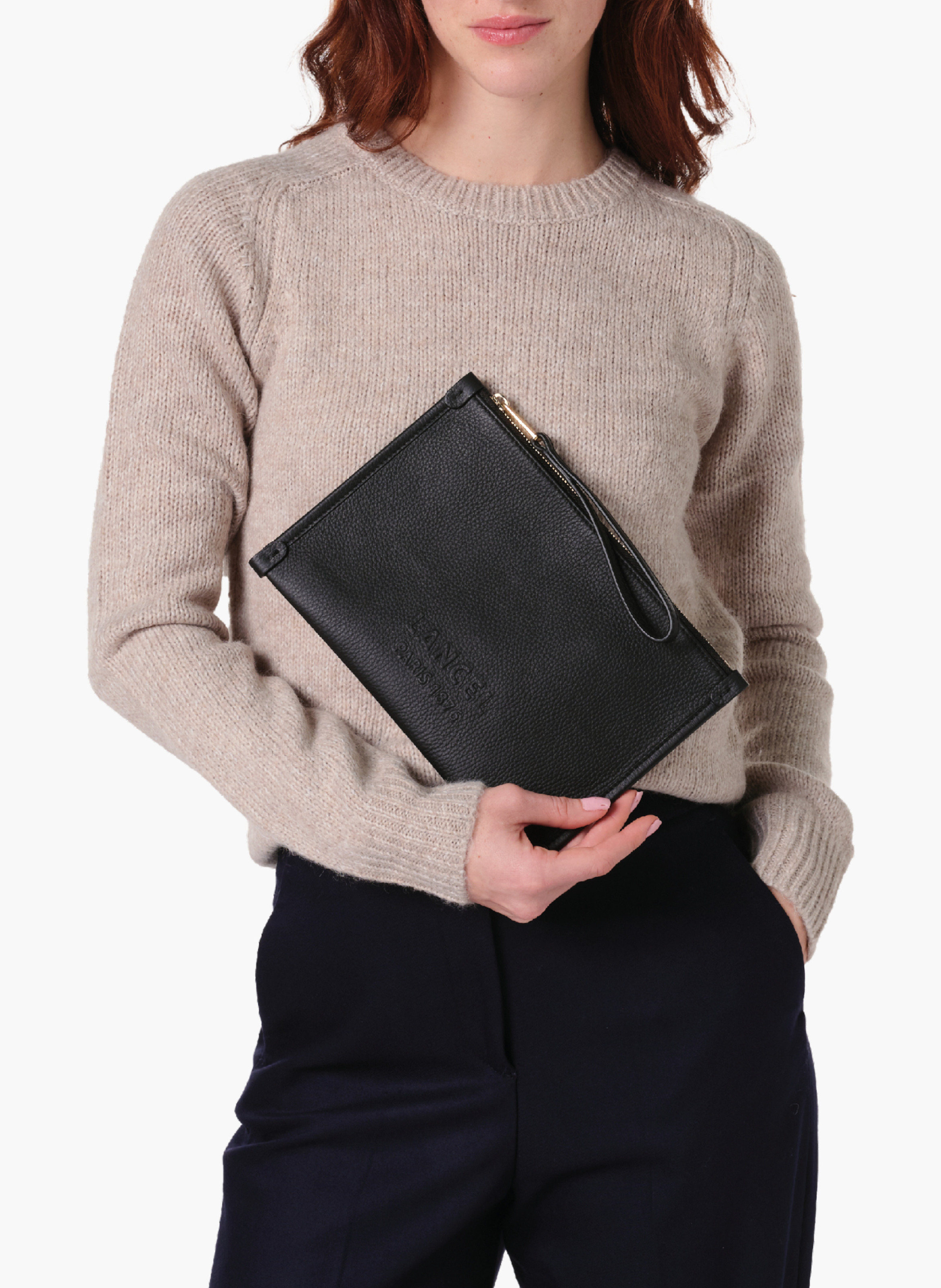 Pochette zippée s avec dragonne jour de lancel en cuir | Noir LANCEL Femme