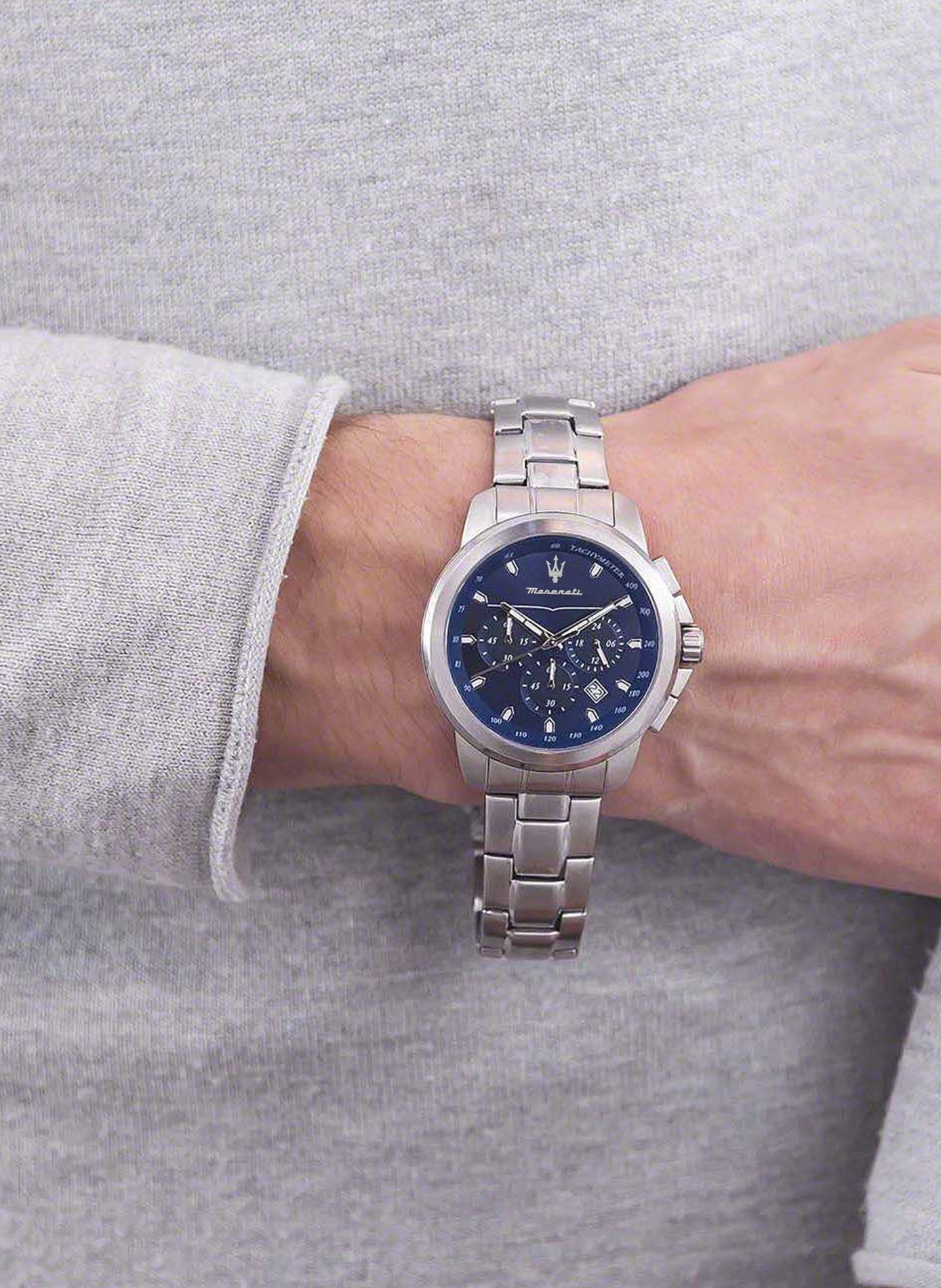 Montre quartz en acier inoxydable MASERATI Bleu