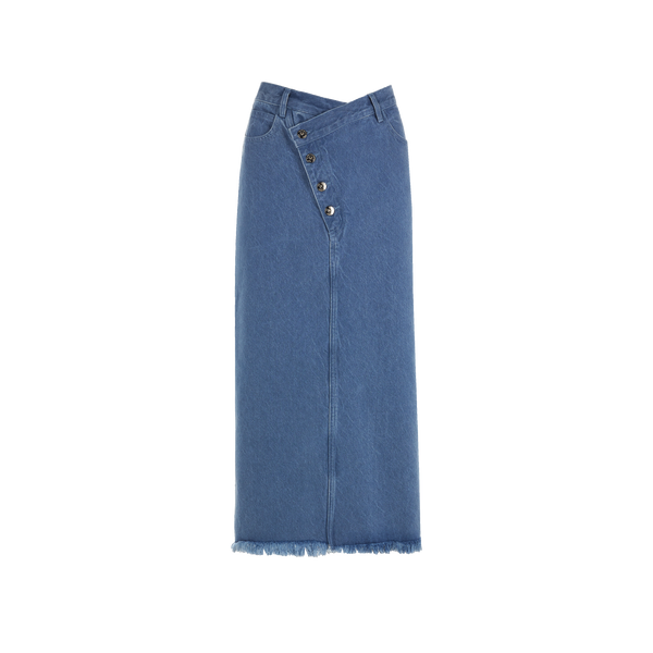 Marques' Almeida Denim Midi Skirt In Blue