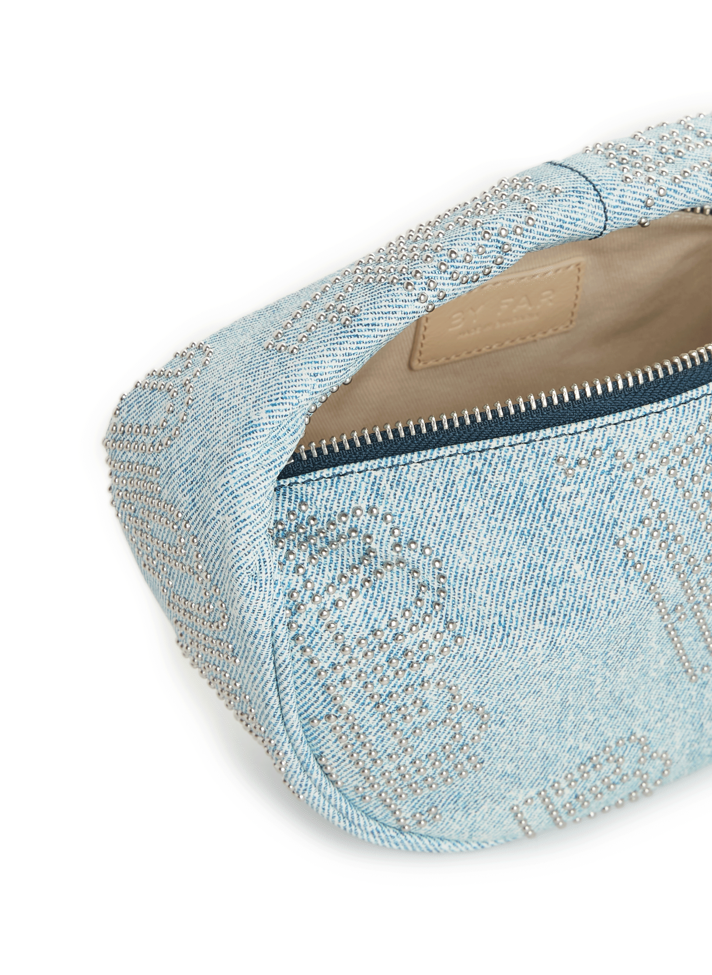 Handtas Baby Cush in spijkerstof BY FAR Blauw
