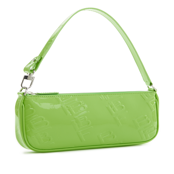 By Far Rachel Embossed Leather Shoulder Bag In Green