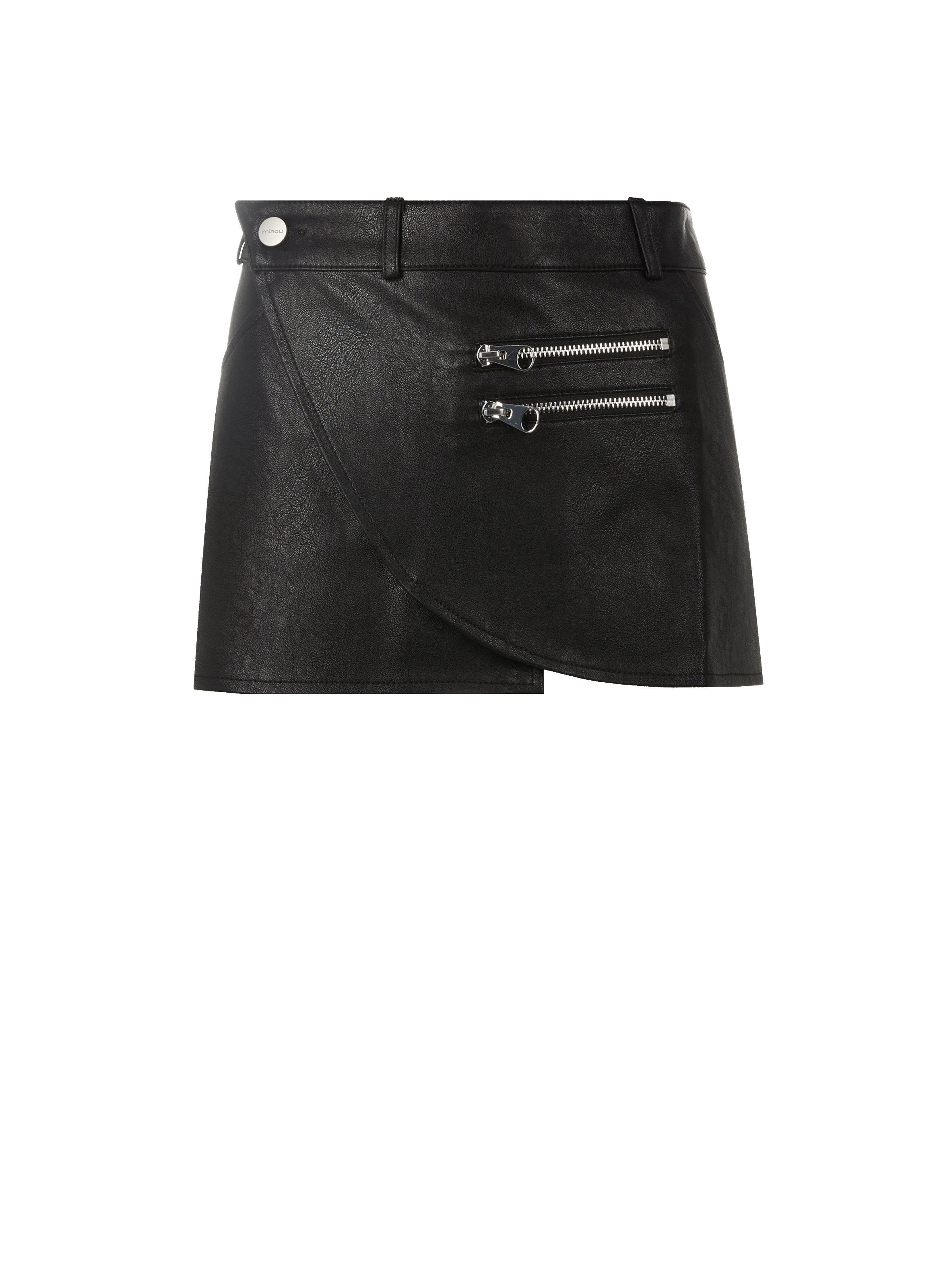 MIAOU Faux leather mini skirt Black