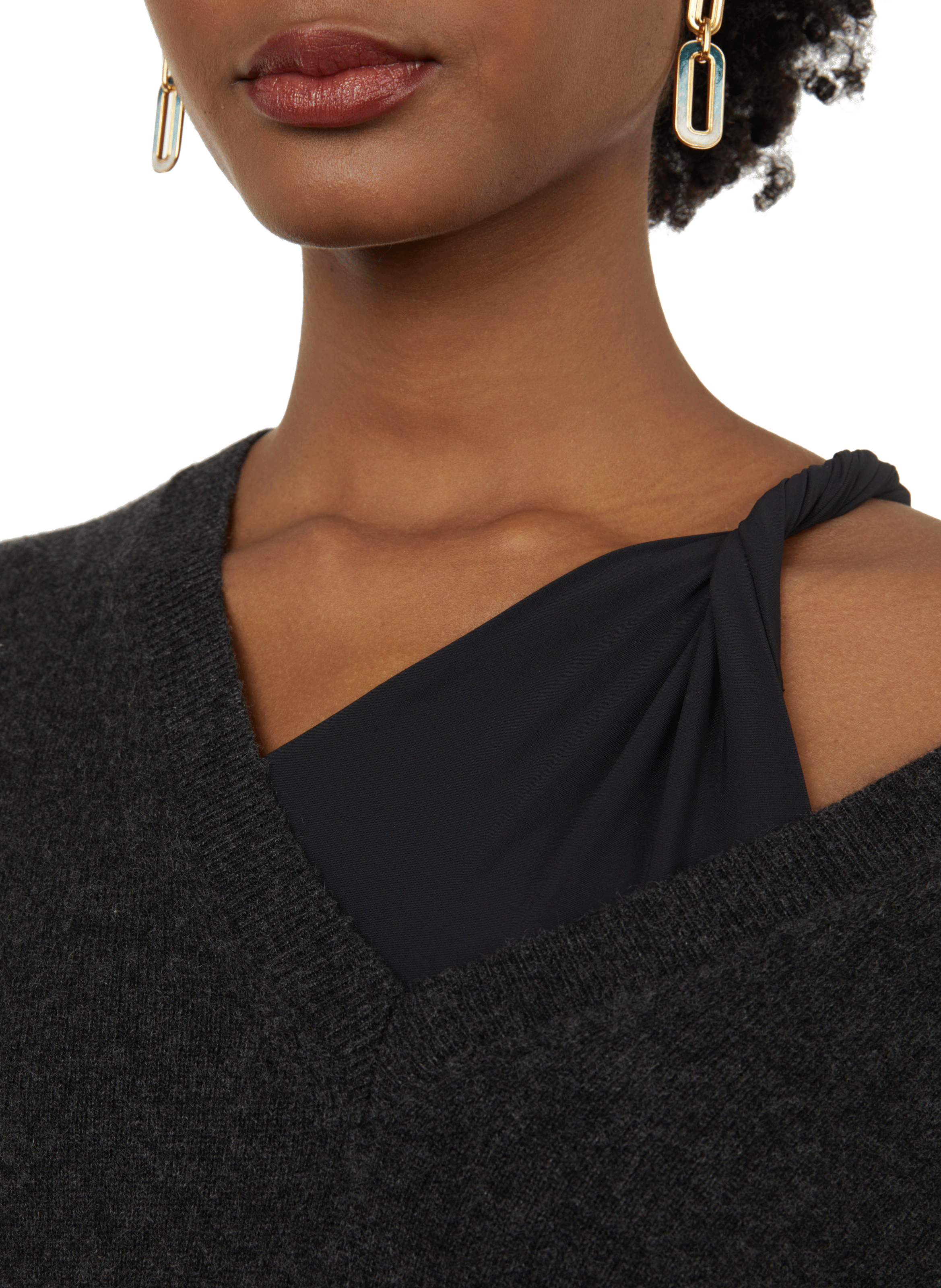 Pull Seven col V en cachemire  Multicolore