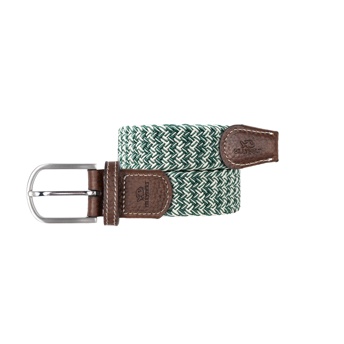 Ceinture tressée élastique multicolore BILLYBELT Vert