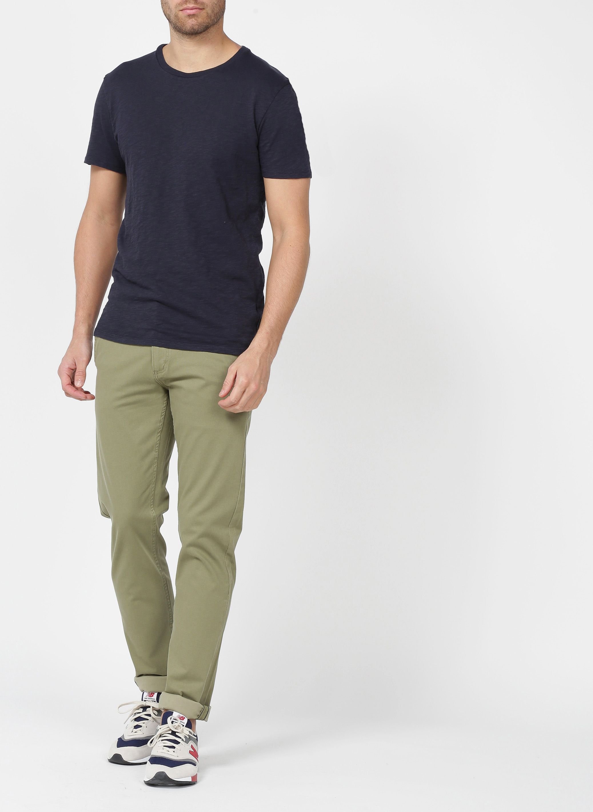 Tee-shirt regular-fit à col rond en coton bysapick AMERICAN VINTAGE Bleu