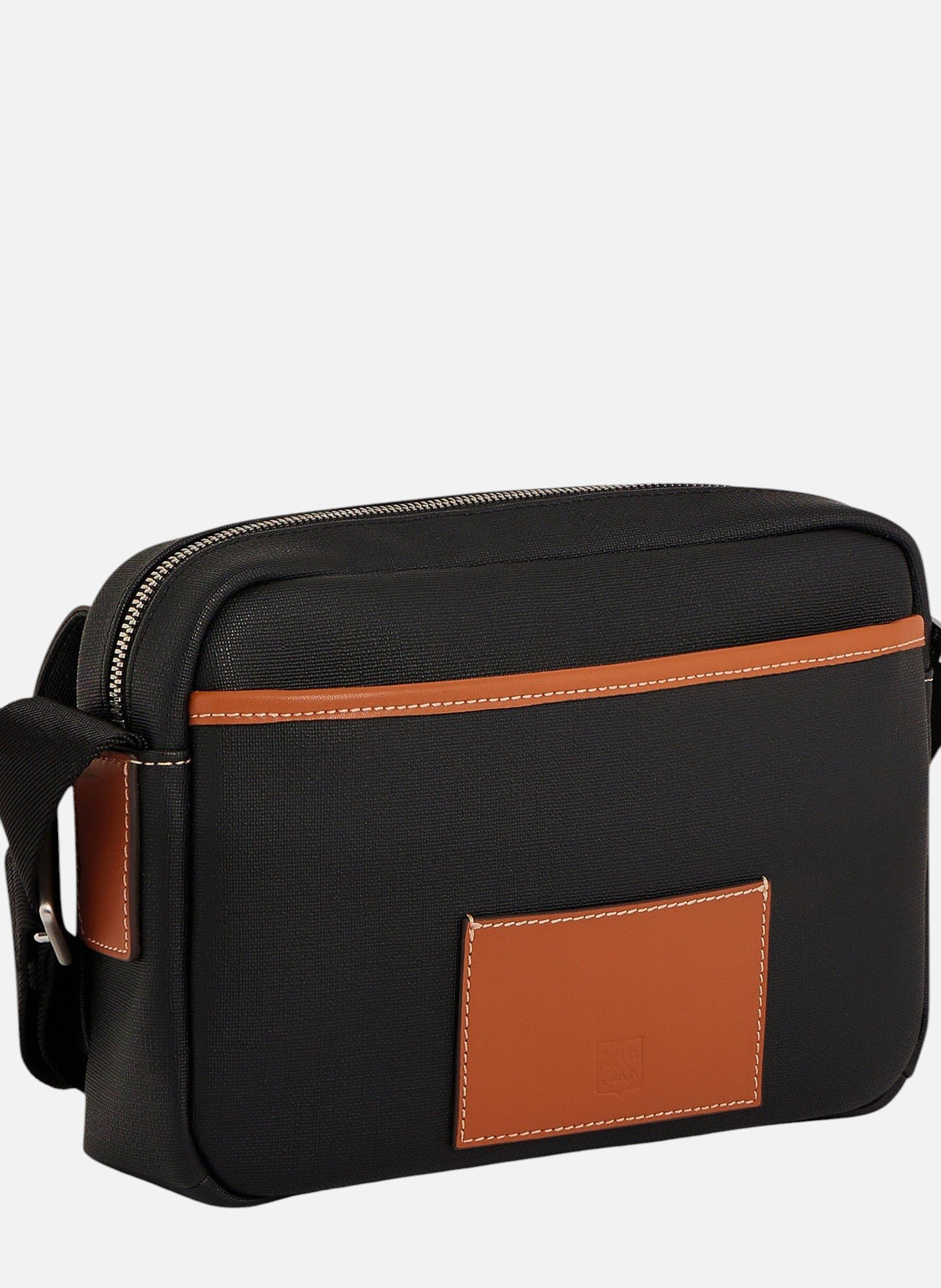 Petit sac bandoulière maurice en toile enduite LE TANNEUR Noir