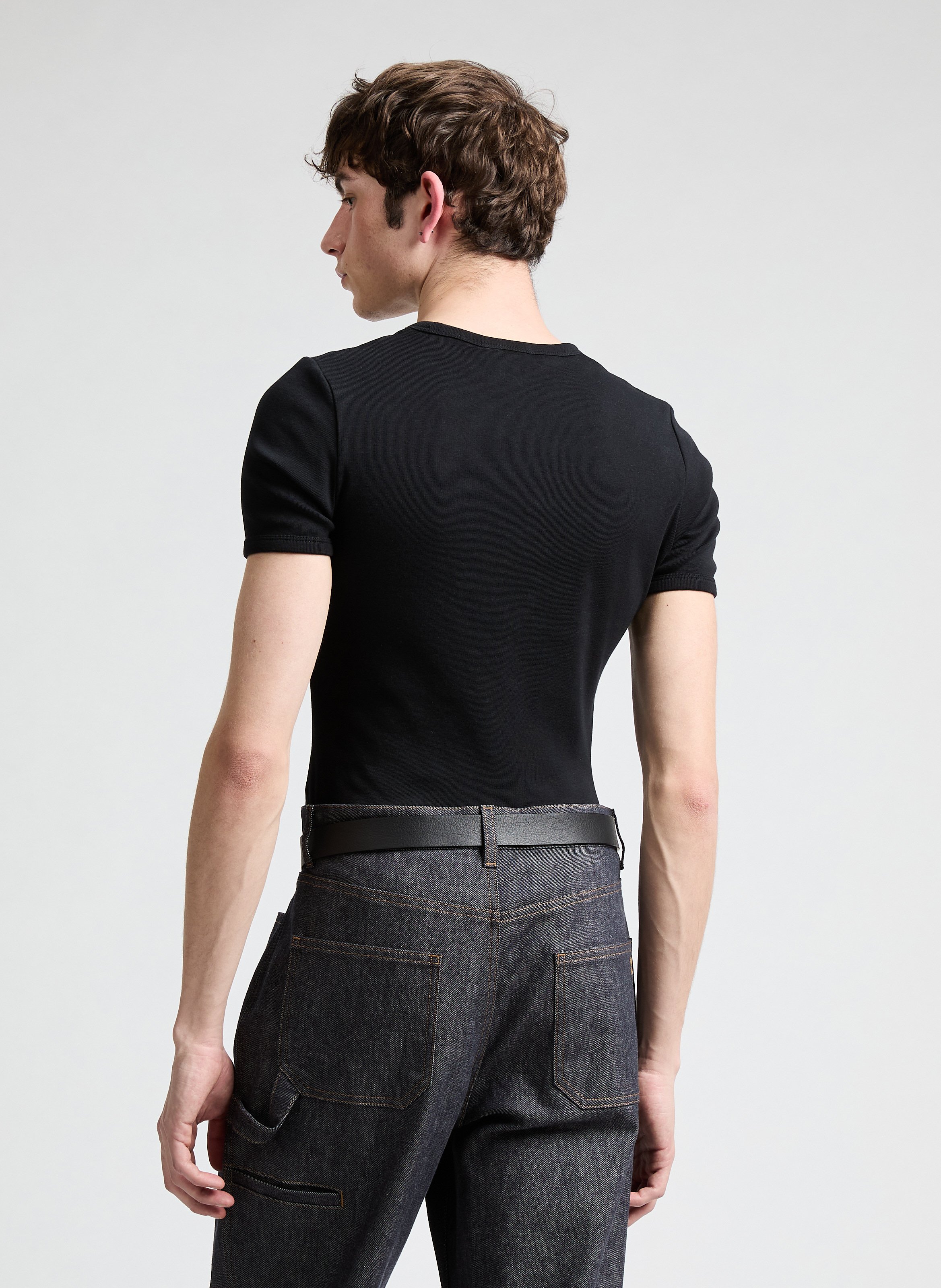 Embroidered cotton T-shirt COURRÈGES Black