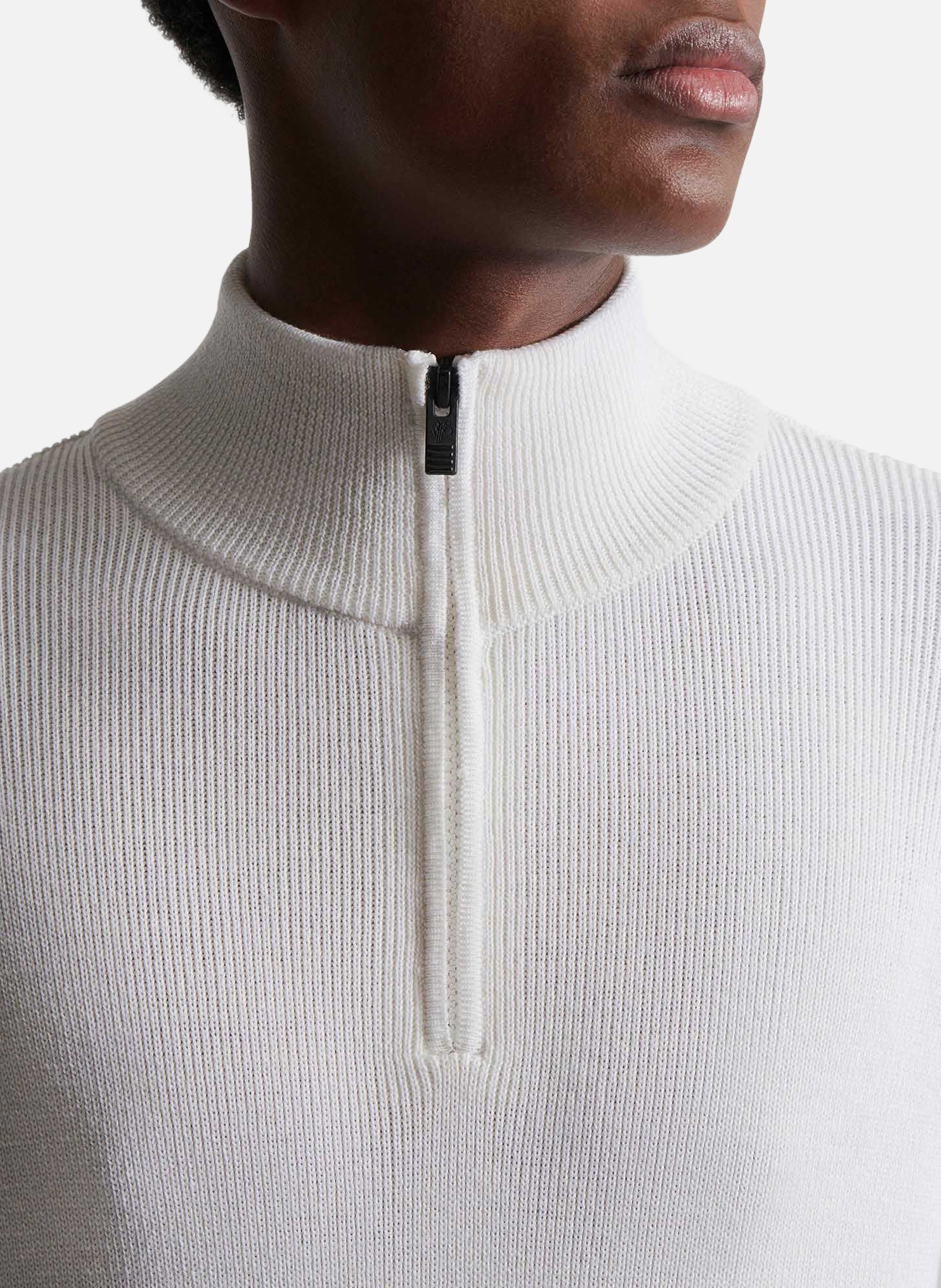 Pull wengen col montant coupe regular Blanc