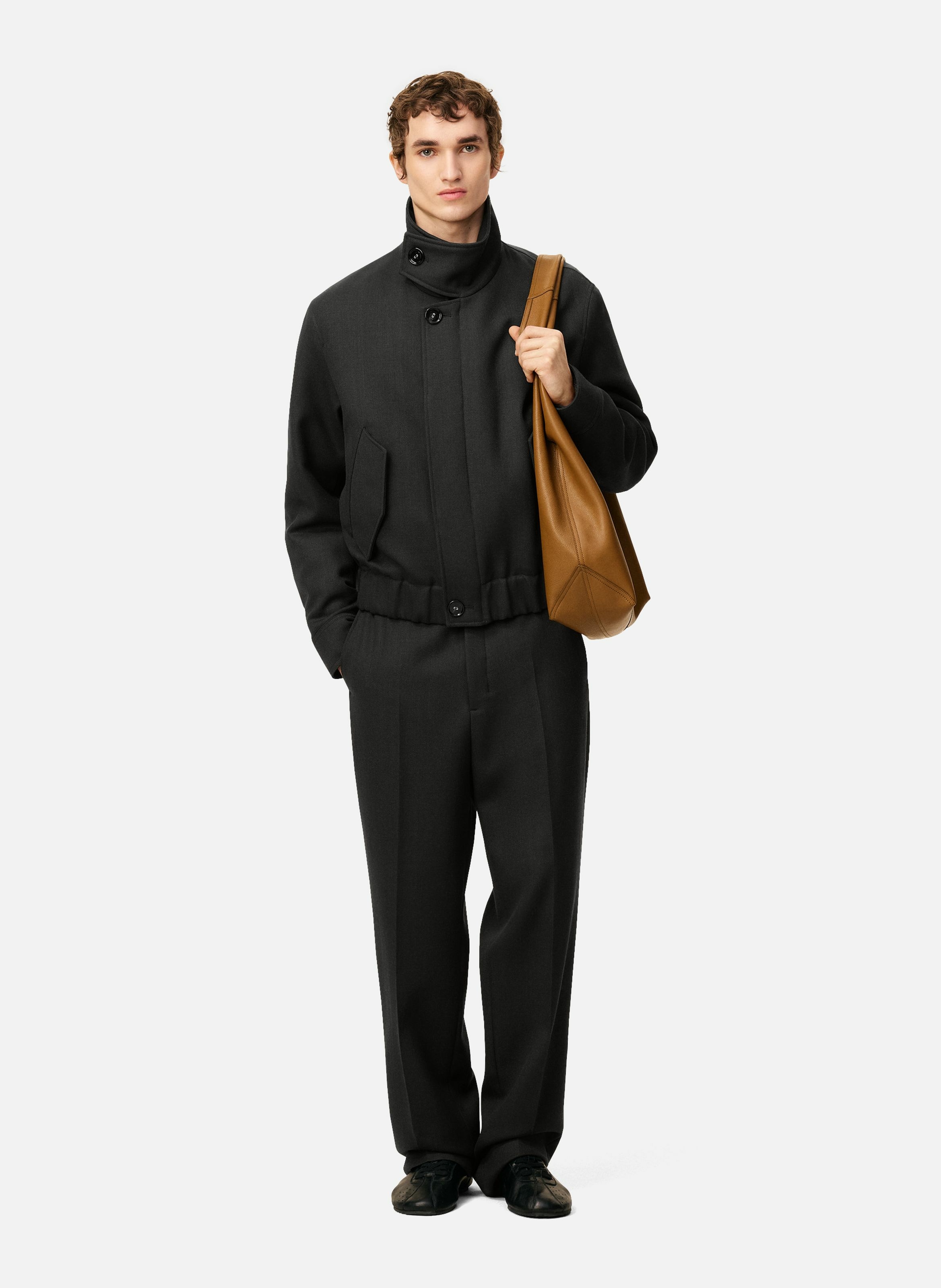 Blouson harrington en laine unisexe AMI PARIS Gris