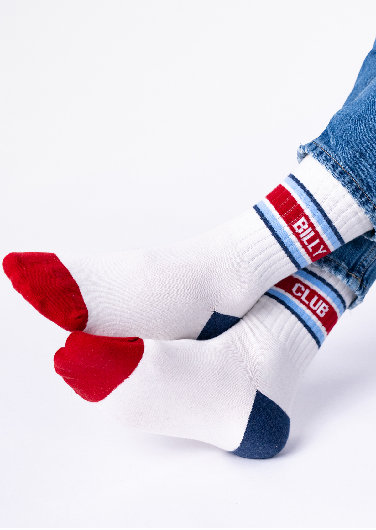 Chaussettes en coton peigné retro Blanc