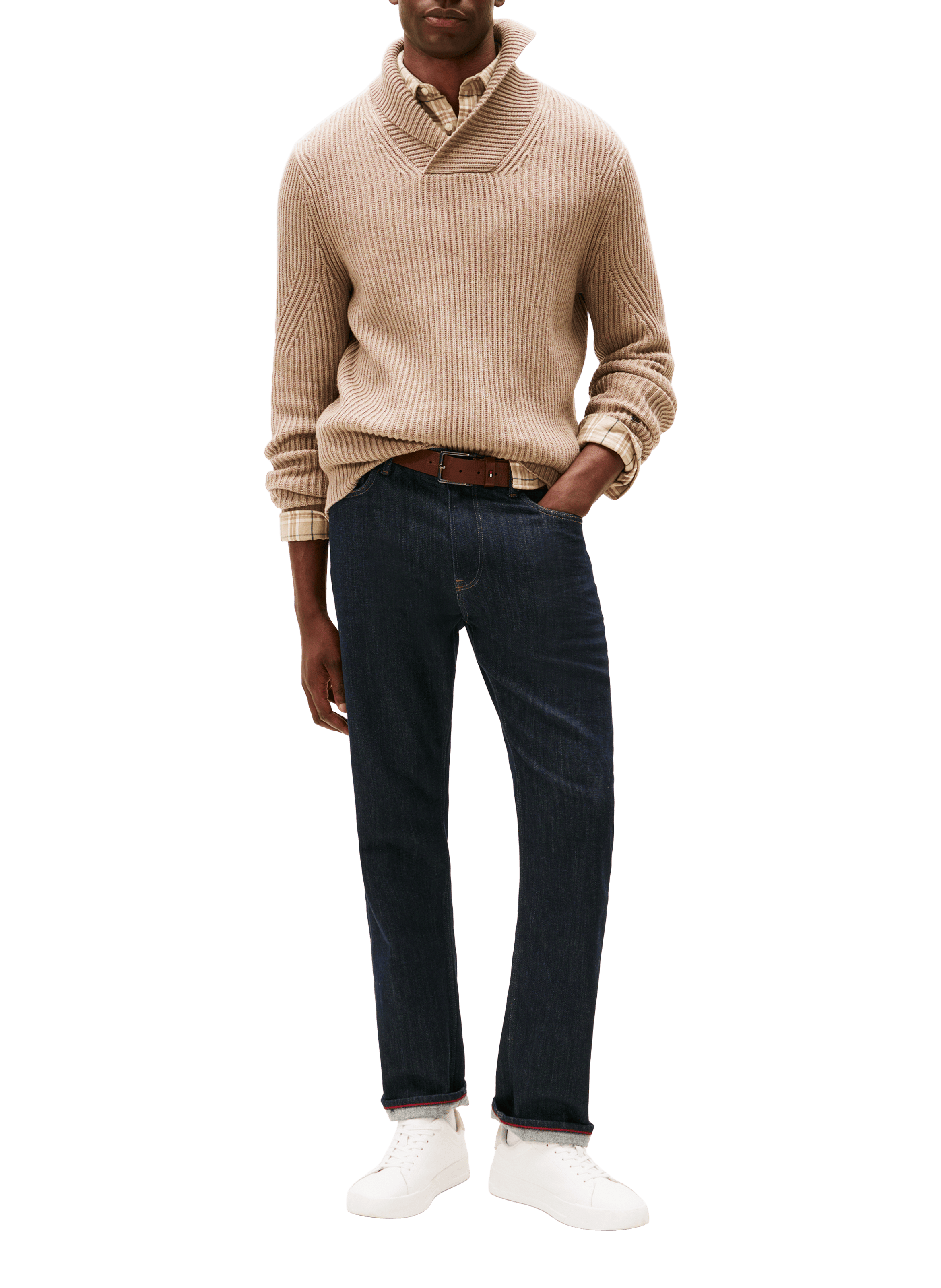 Grain effect leather sneakers TOMMY HILFIGER Multicolour