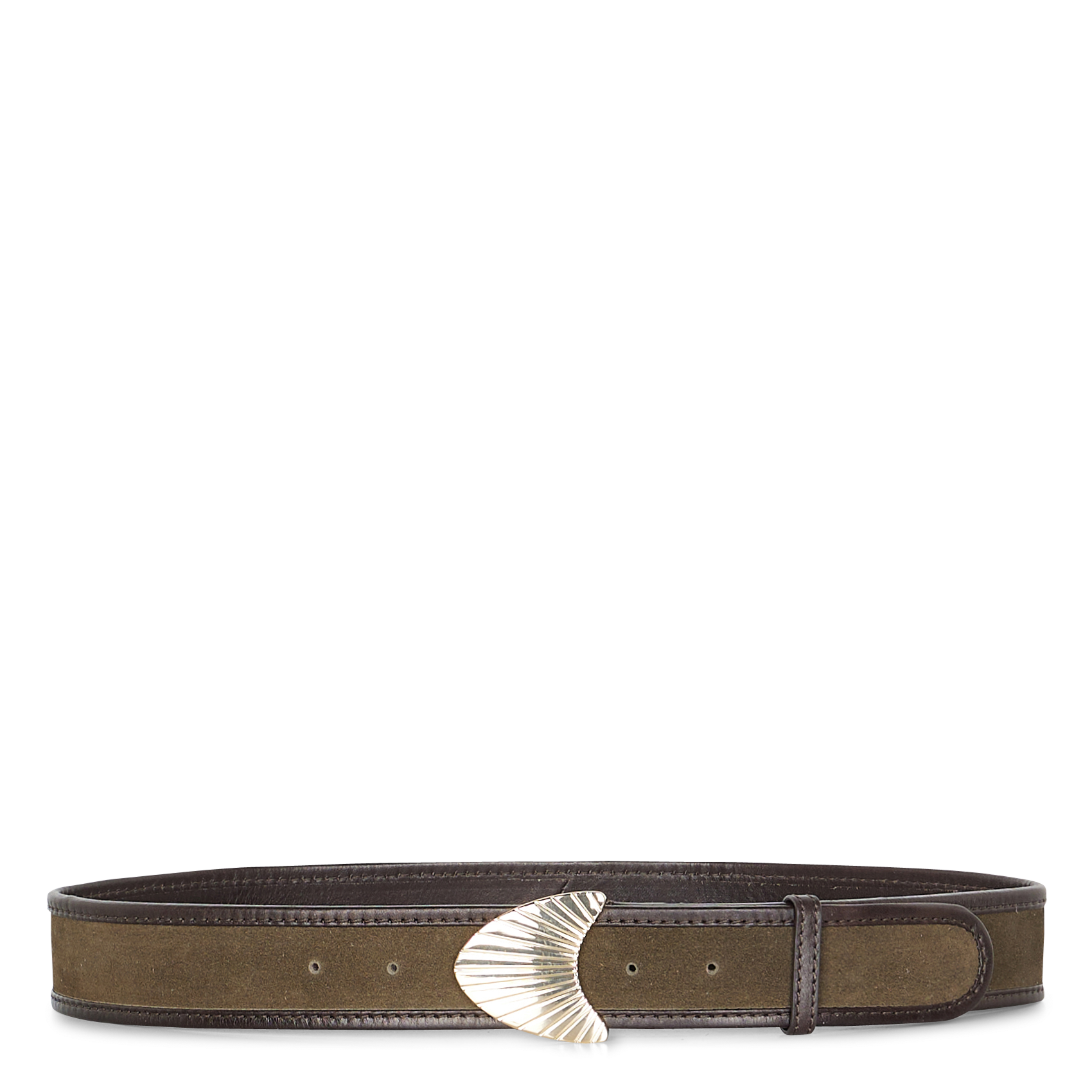 Ceinture boucle en cuir leonard MAISON 123 Kaki