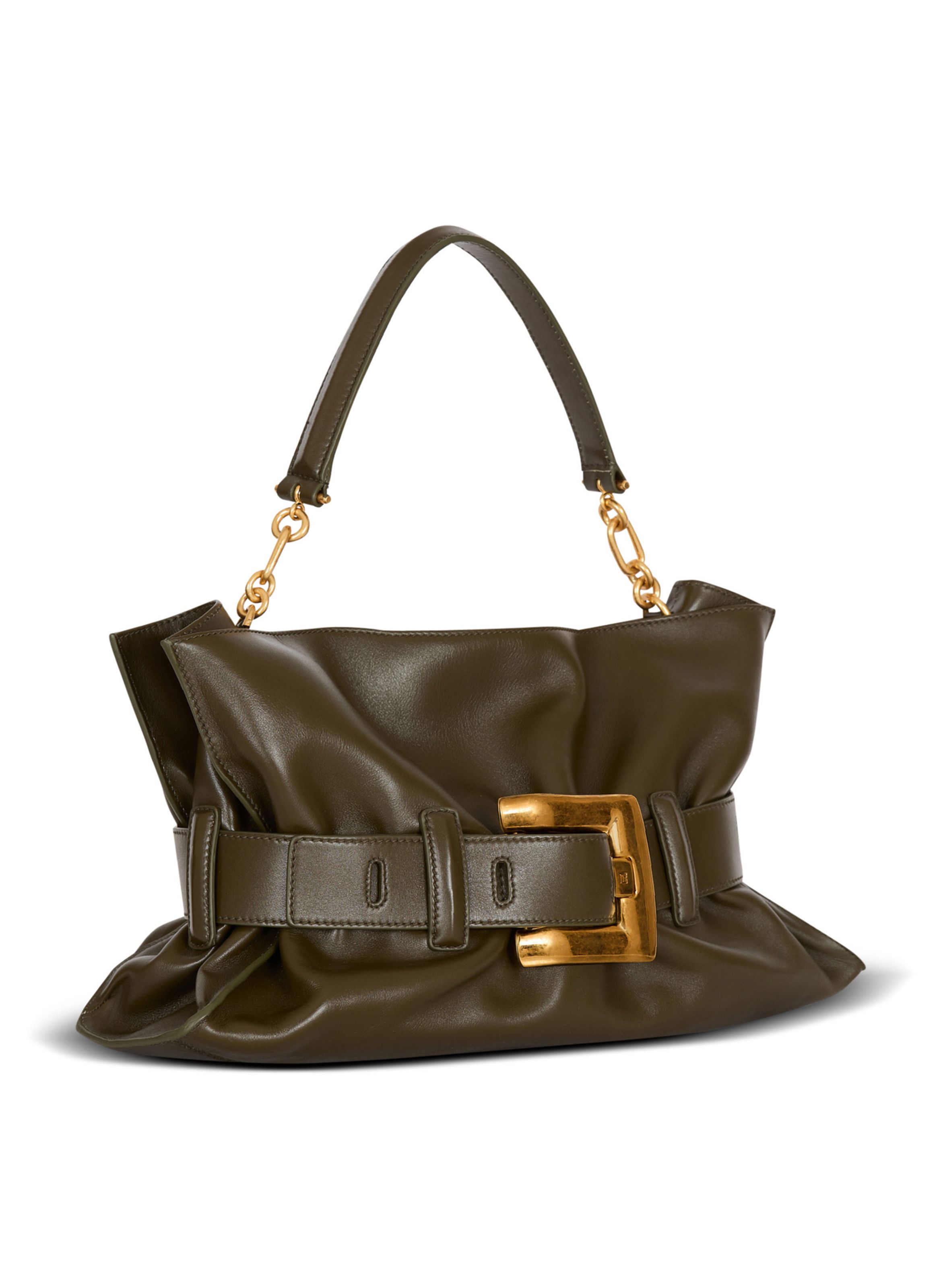 Sac anthem medium en cuir de veau BALMAIN Vert