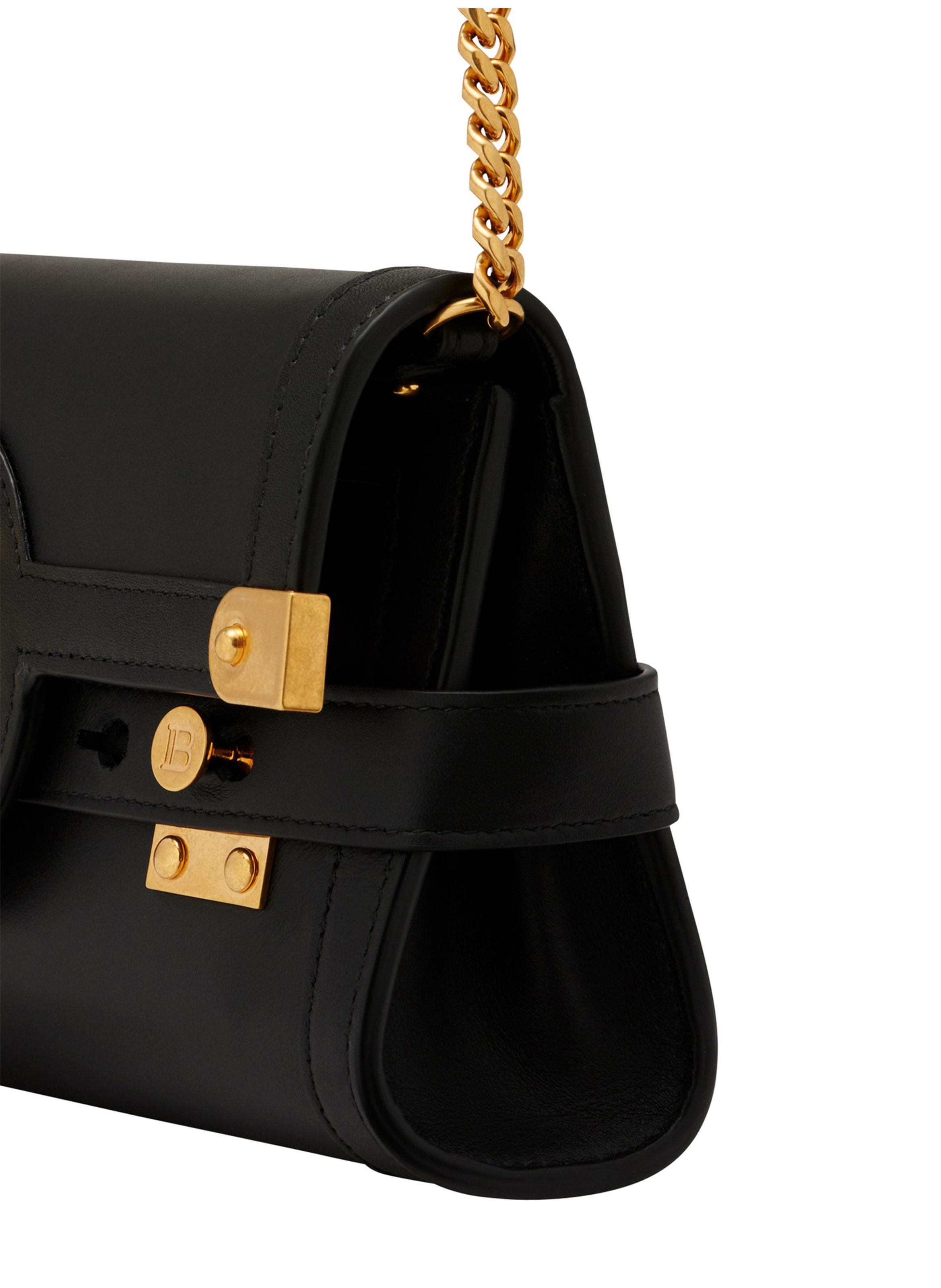 B-buzz pouch 23 en cuir de veau BALMAIN Noir