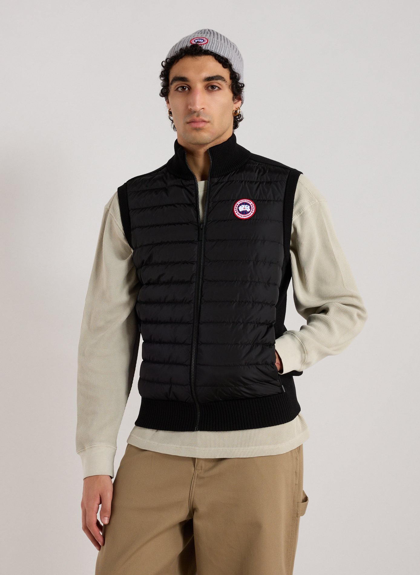CANADA GOOSE Sleeveless wool cardigan Grey