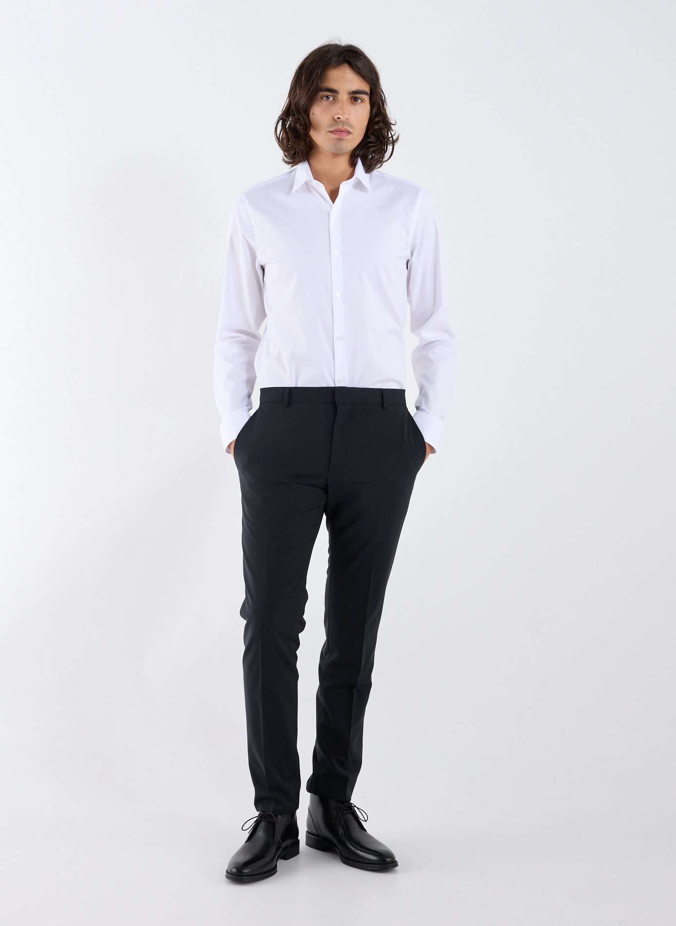 Slim cotton-blend shirt CALVIN KLEIN White