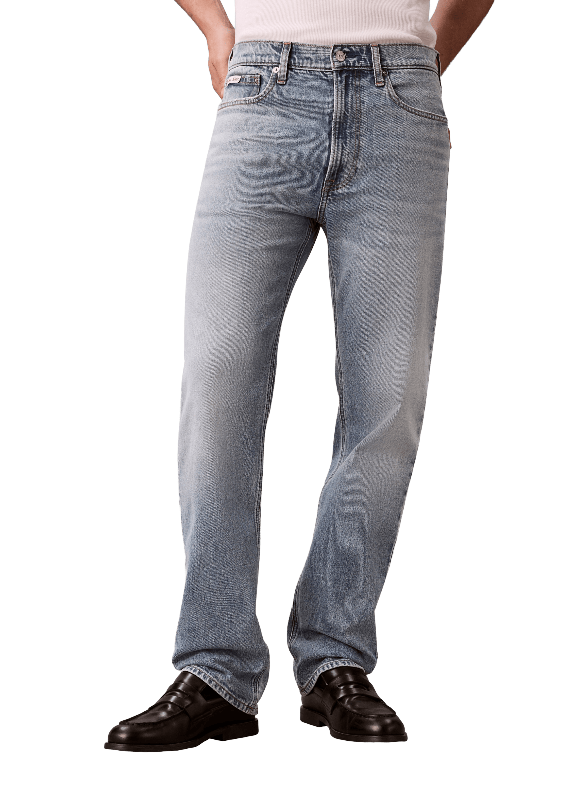 Straight-cut cotton-blend jeans CALVIN KLEIN Blue
