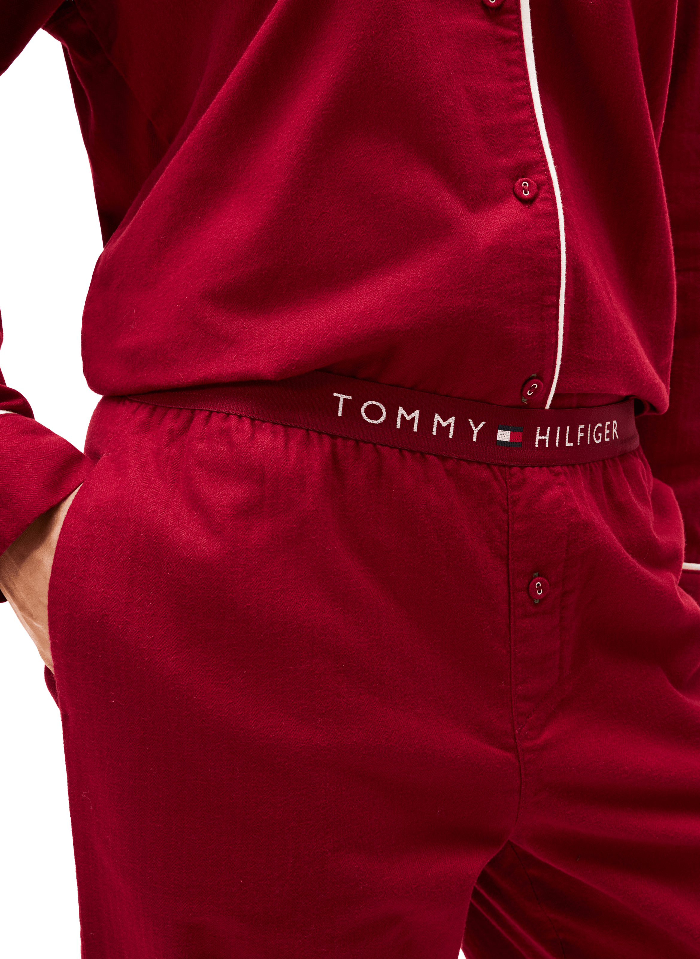 Bas de pyjama en coton TOMMY HILFIGER Rouge