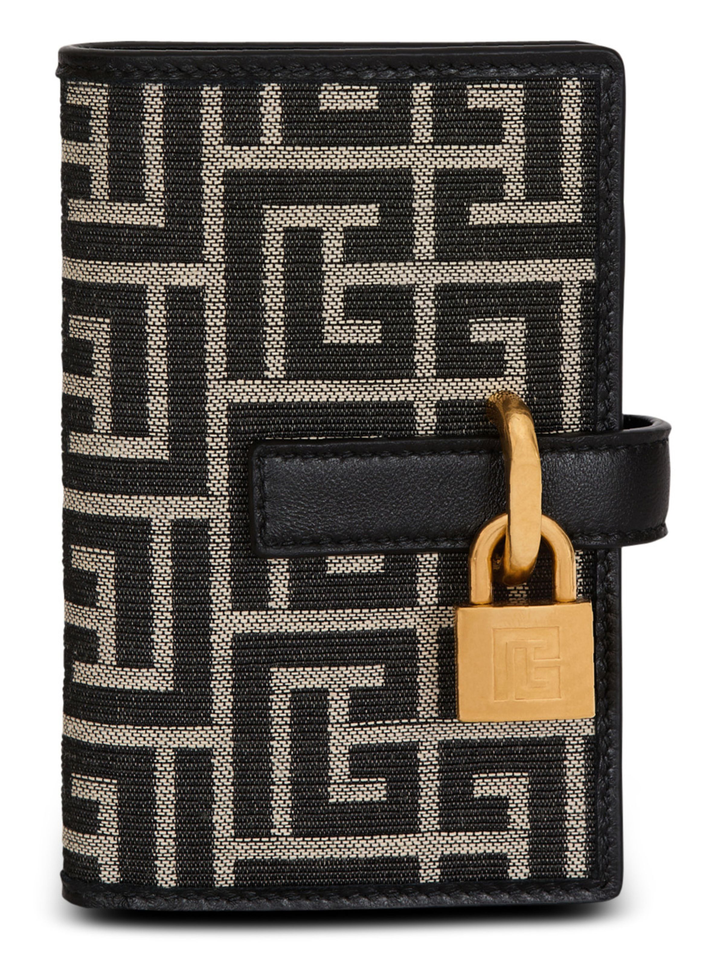 Porte-cartes pulse holder en jacquard monogramme BALMAIN Noir