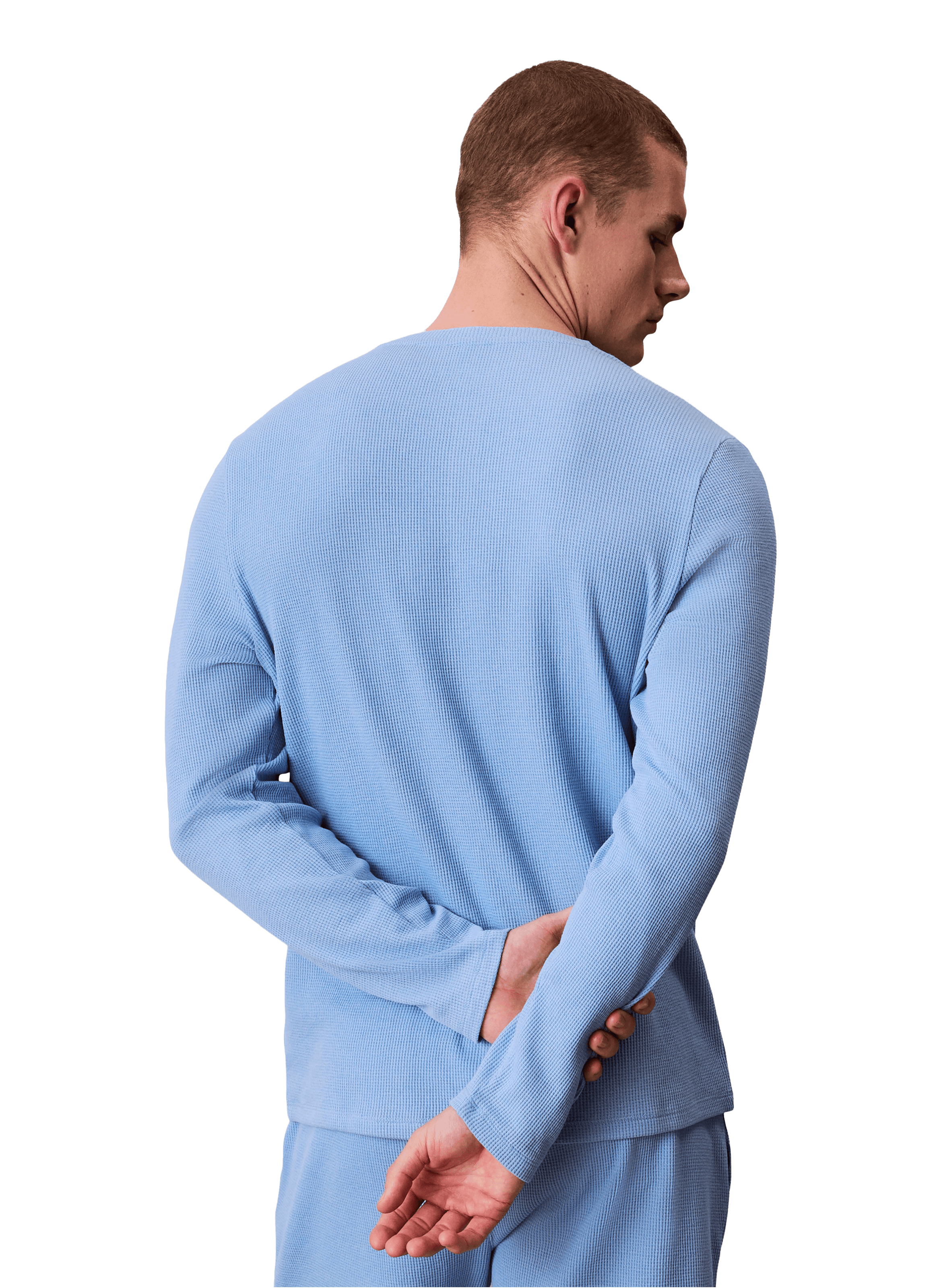 Haut de pyjama en coton texturé CALVIN KLEIN Bleu