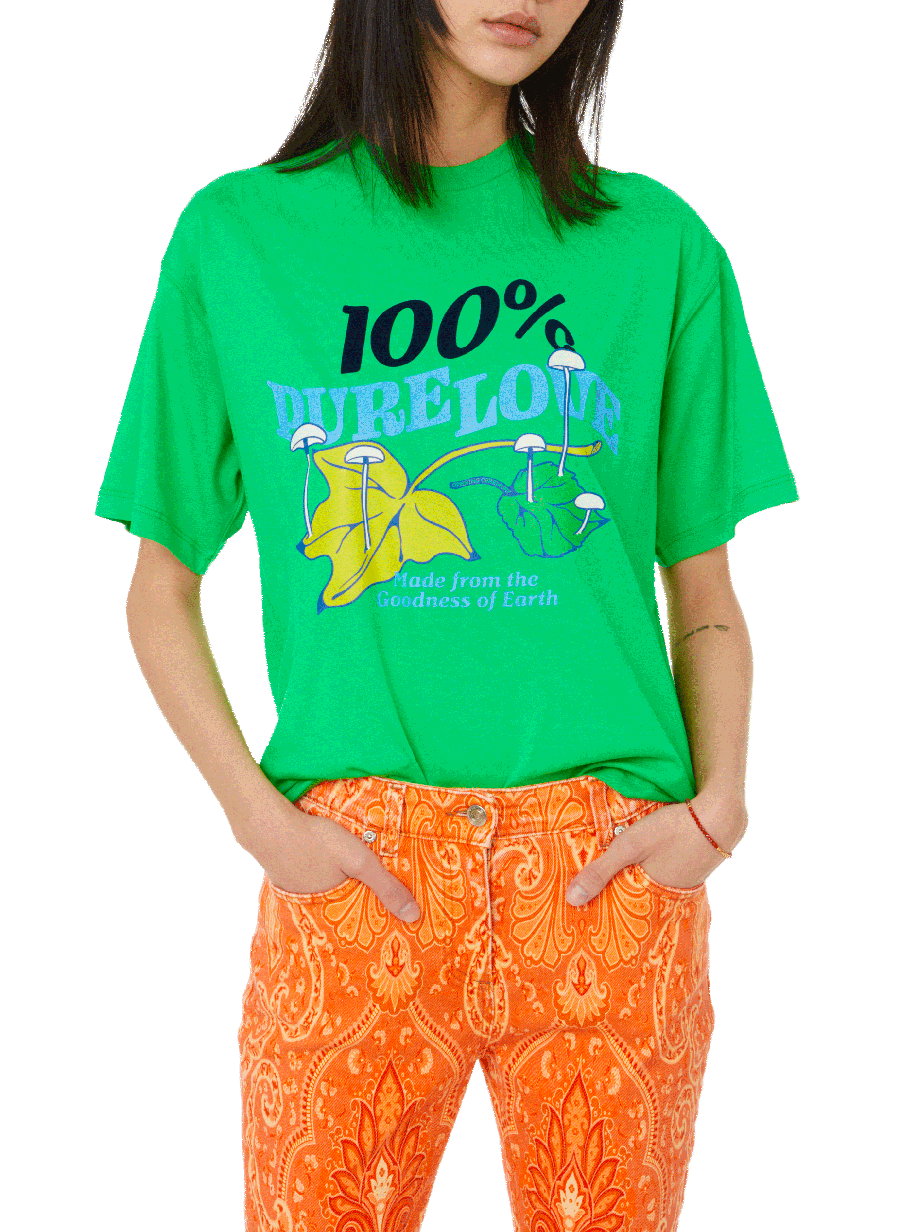 T-shirt en coton OPENING CEREMONY Vert