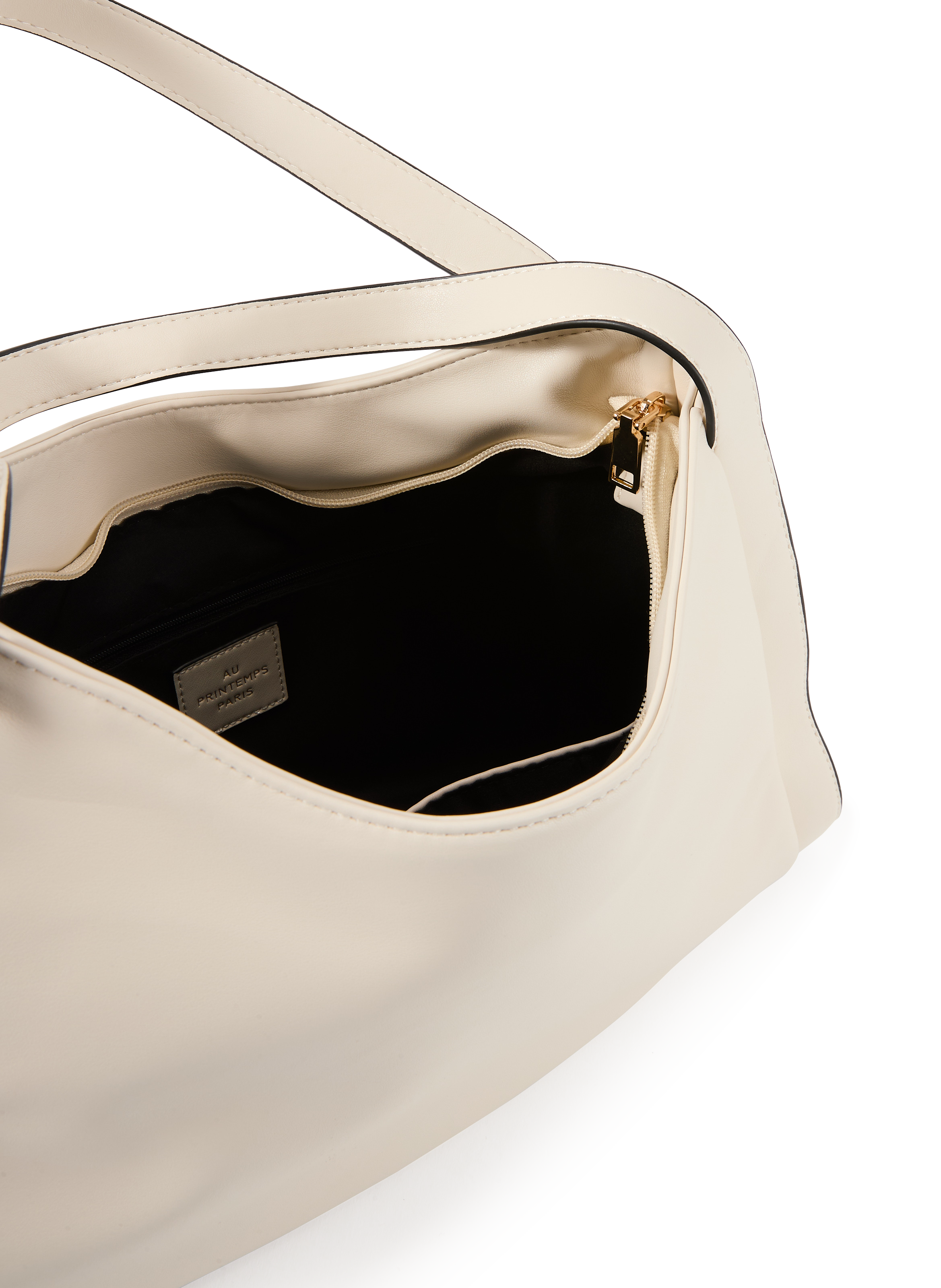 Hobo Handbag in Faux Leather AU PRINTEMPS PARIS Beige