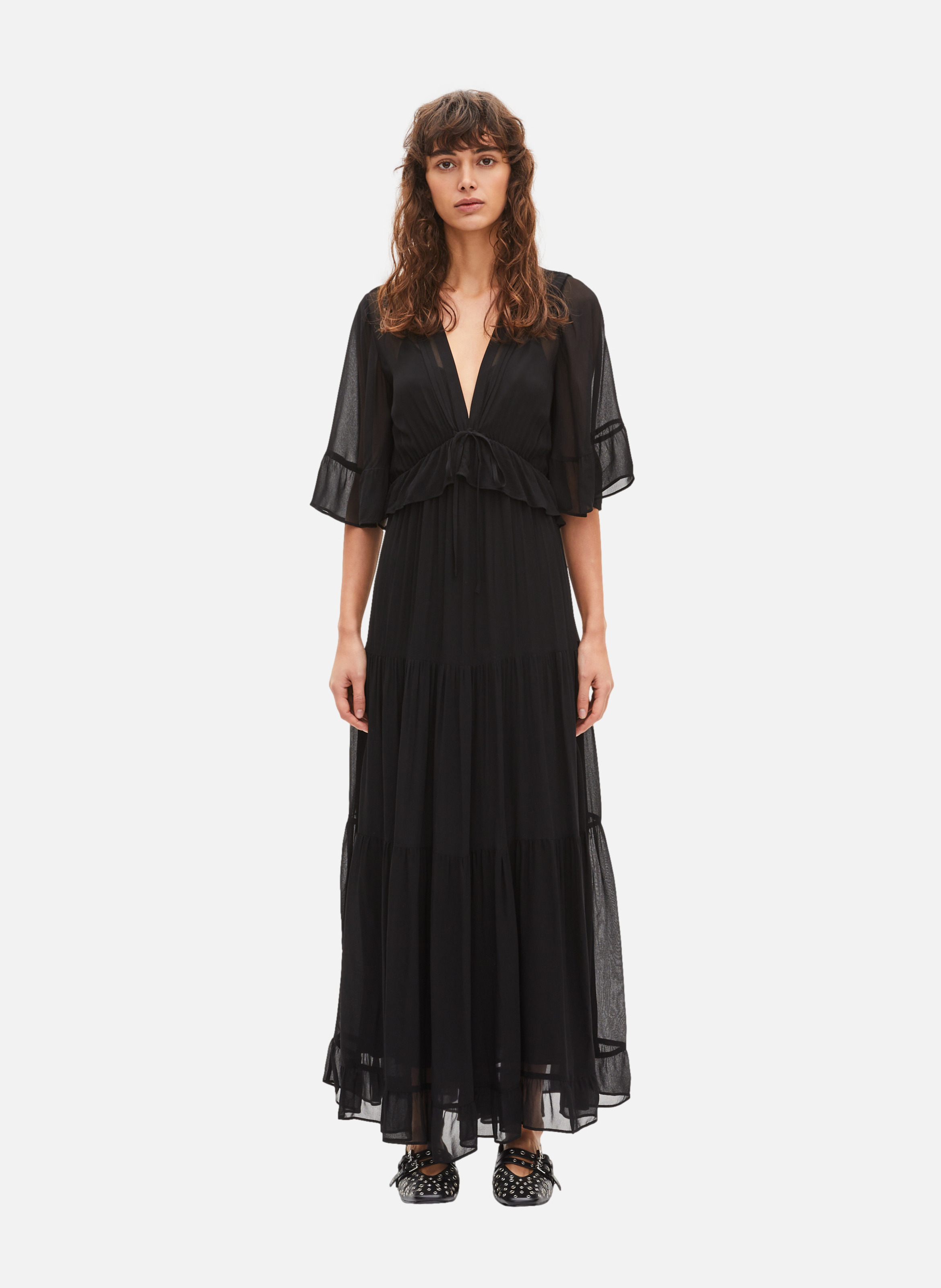 Robe longue volantée THE KOOPLES Noir