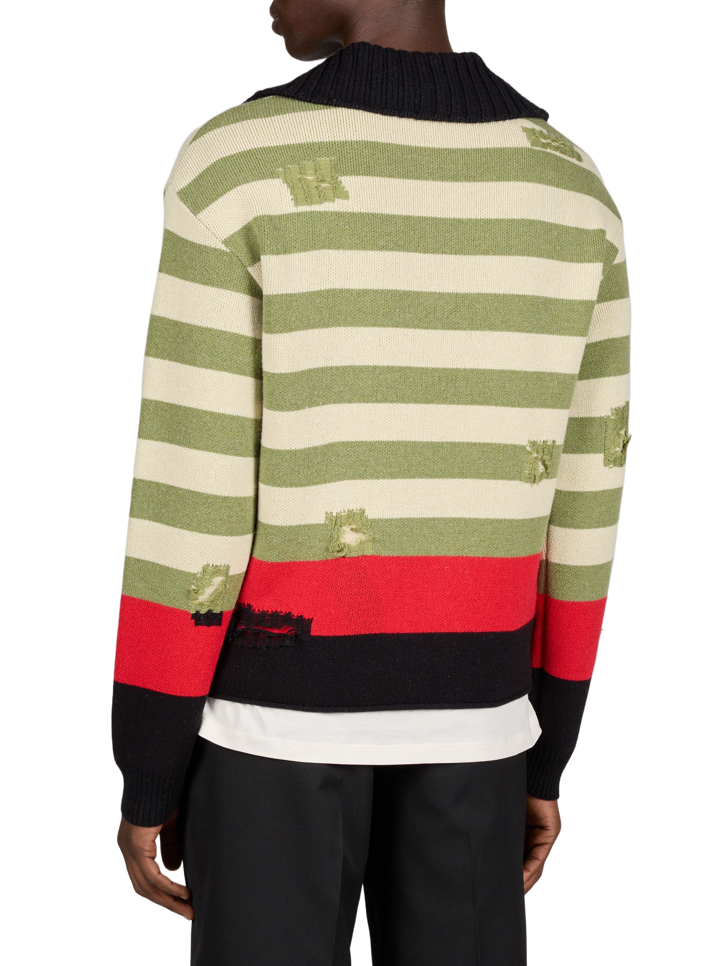 Polo sweater with striped collar. ANDERSSON BELL Multicolour