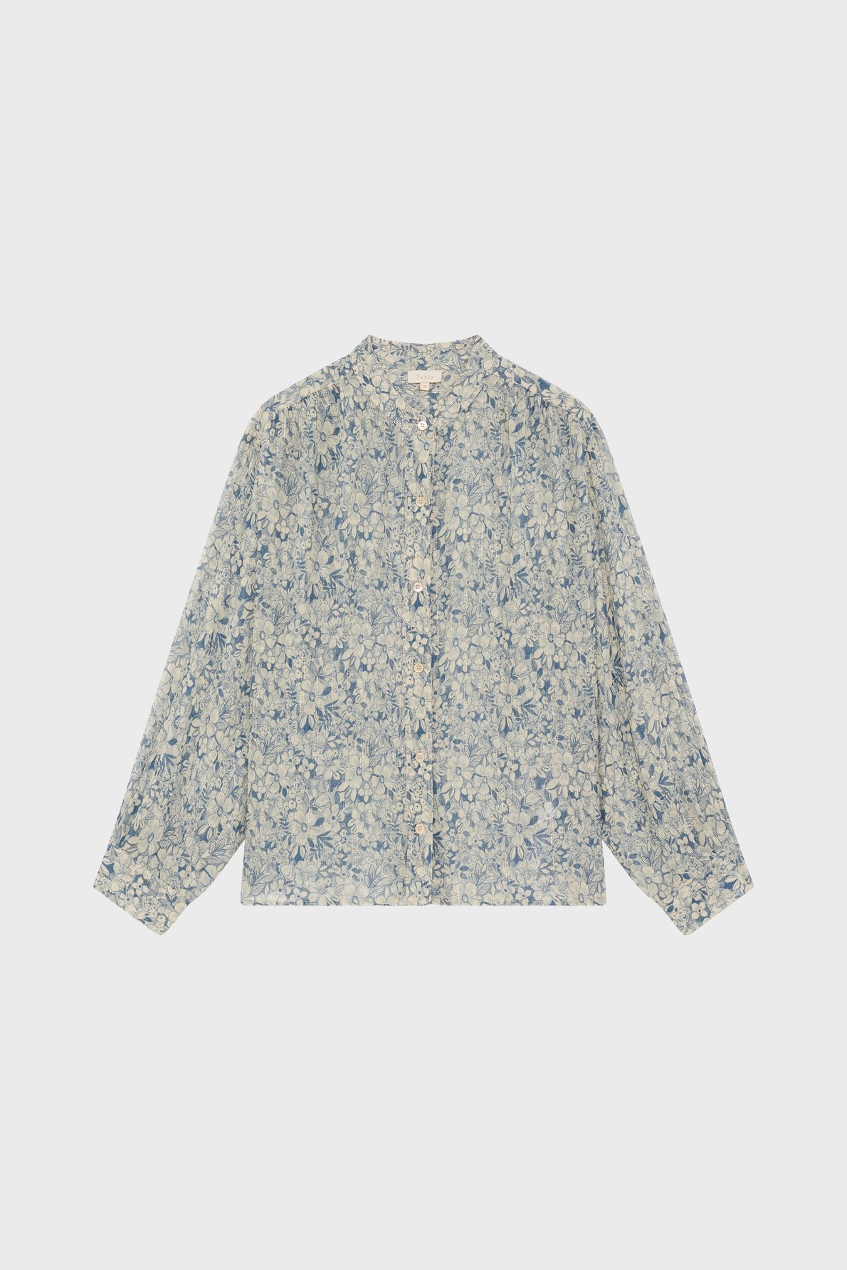 Chemise à fleurs et lurex - cleophee PABLO Bleu