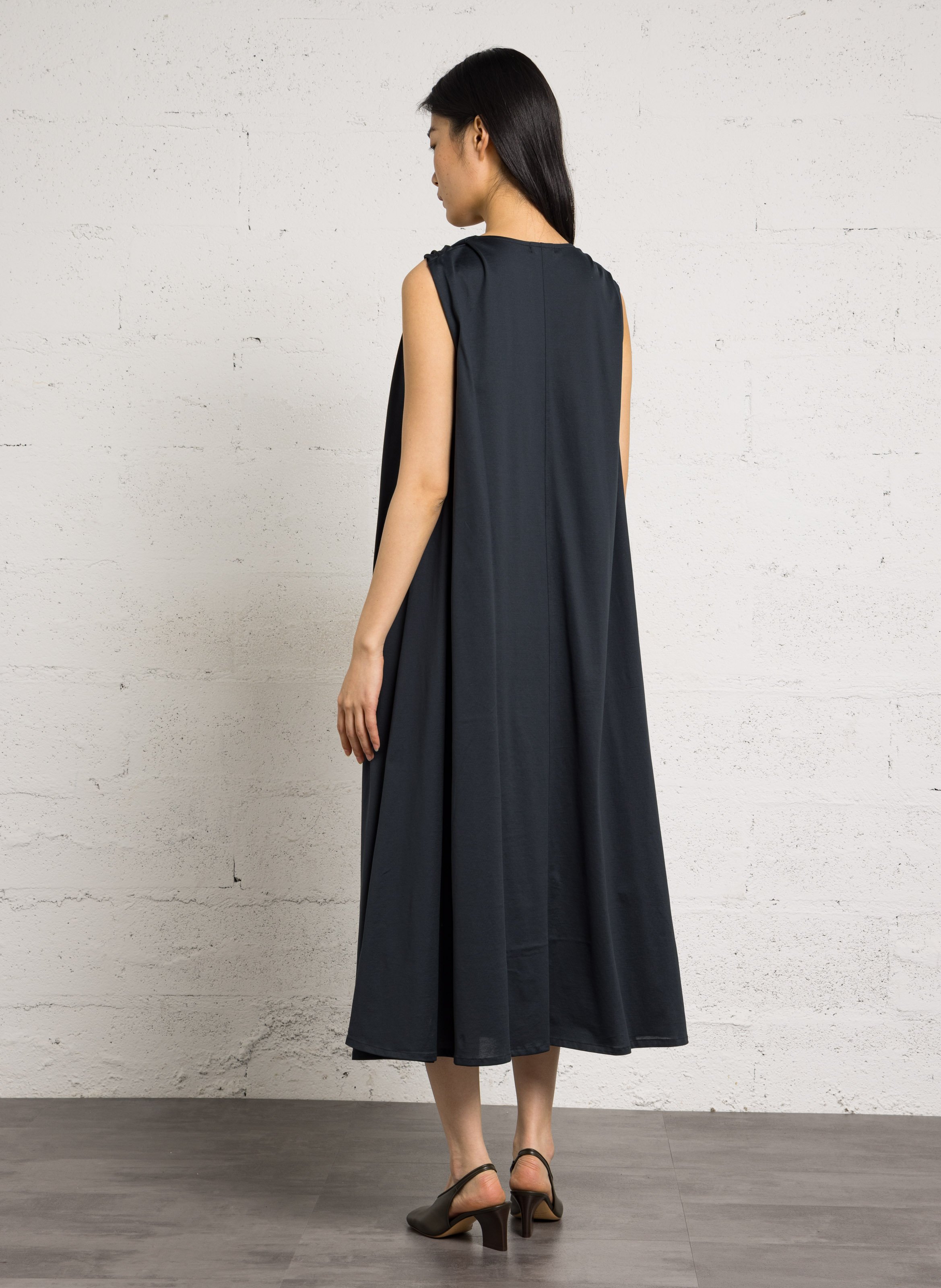 Robe longue col rond en coton bio debby SOEUR Bleu